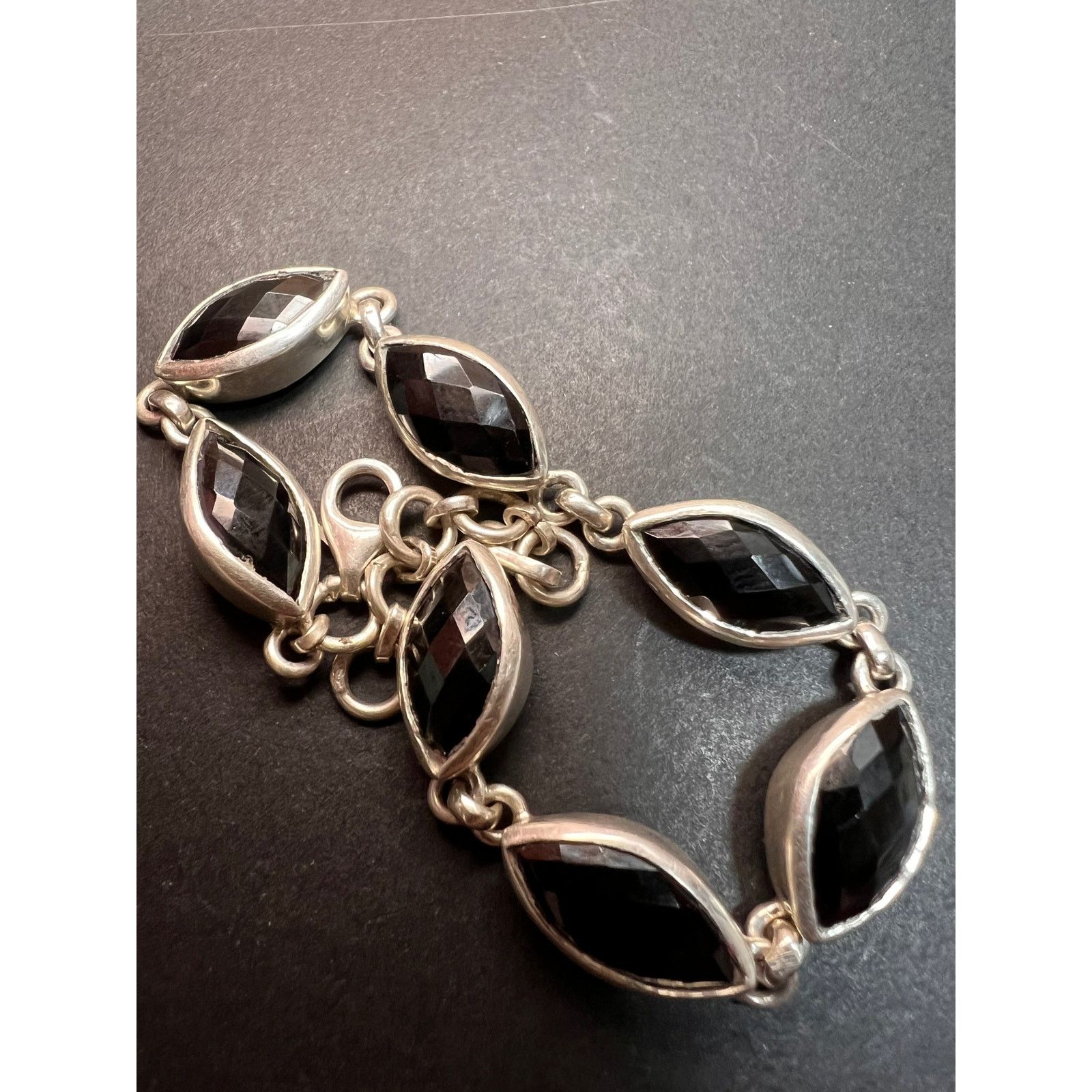 Other NEW Black onyx sterling silver 8 inch bracelet Size ONE SIZE - 6 Thumbnail