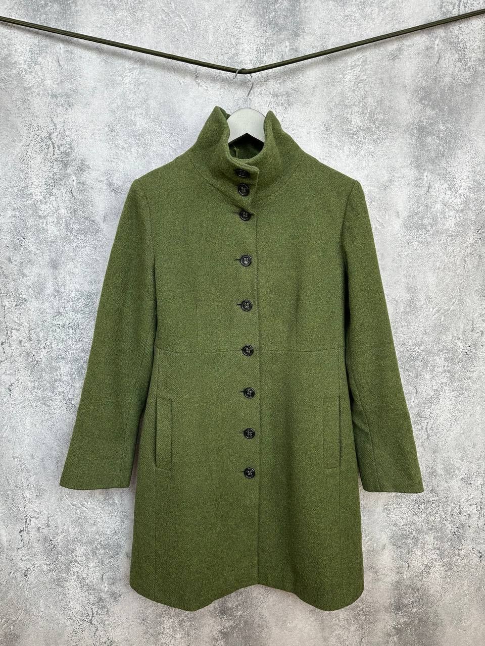 Weekend Max Mara Weekend Max Mara Wool Coat Green Button Front Mid Length Size S / US 4 / IT 40 - 1 Thumbnail