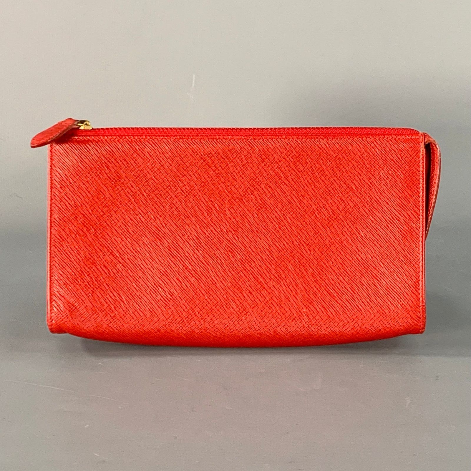 Coach COACH Red Saffiano Leather Makeup Pouch Size ONE SIZE - 1 Thumbnail