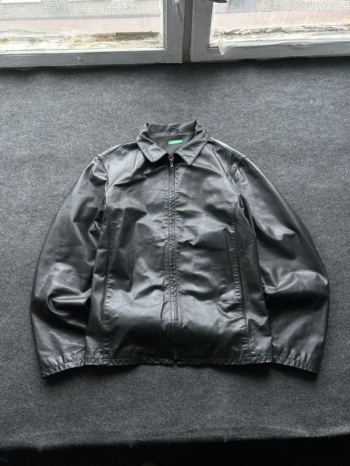 United Colors Of Benetton LUXURY MAFIA 🚨 BENETTON MEN LEATHER JACKET OLD MONEY MEN Size US M / EU 48-50 / 2 - 2 Thumbnail