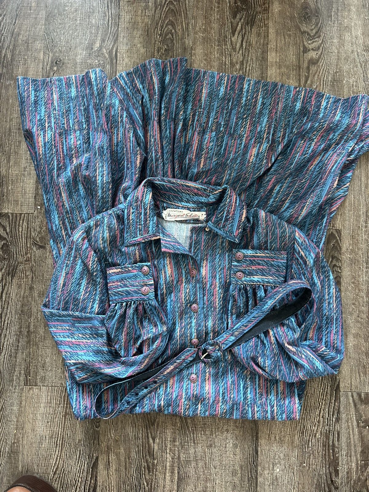 Other 80s patterned maxi dress with belt and buttons Size M / US 6-8 / IT 42-44 - 2 Thumbnail