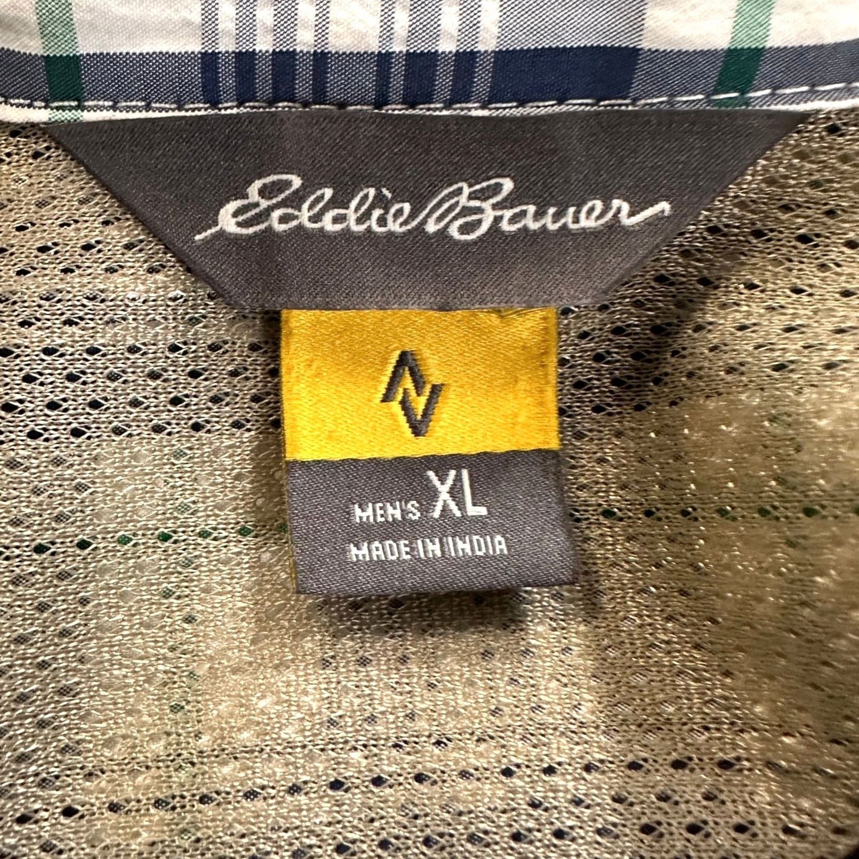 Eddie Bauer VINTAGE? Eddie Bauer Travex Mens Seersucker Shirt XL Blue Green Plaid Button Up Pocket Size US XL / EU 56 / 4 - 5 Thumbnail