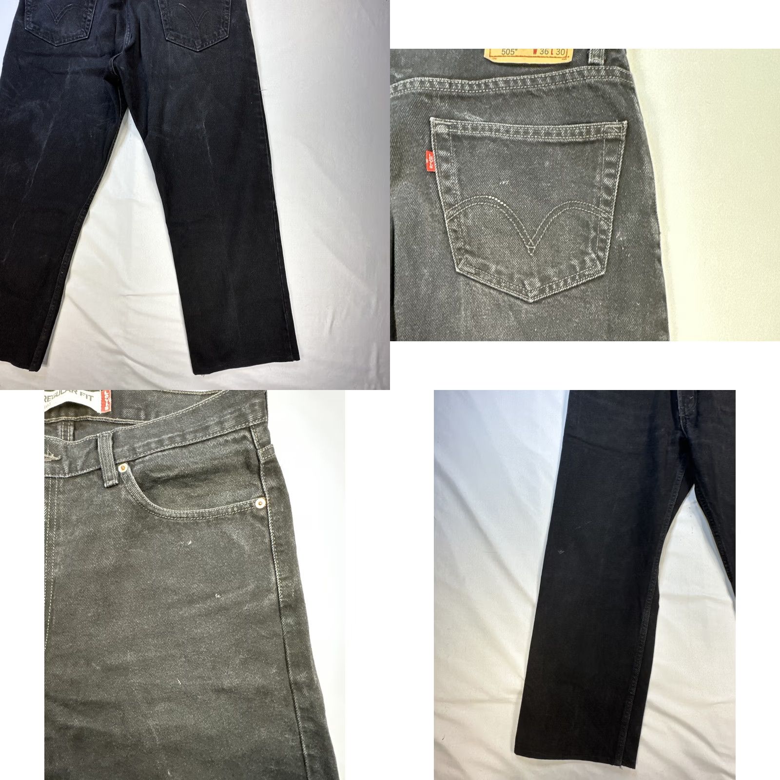 Levi's VINTAGE Levi's Denim Jeans 505 Black Regular Fit 5-Pocket Men's W36 Straight Zip Closure Size US 36 / EU 52 - 9 Thumbnail