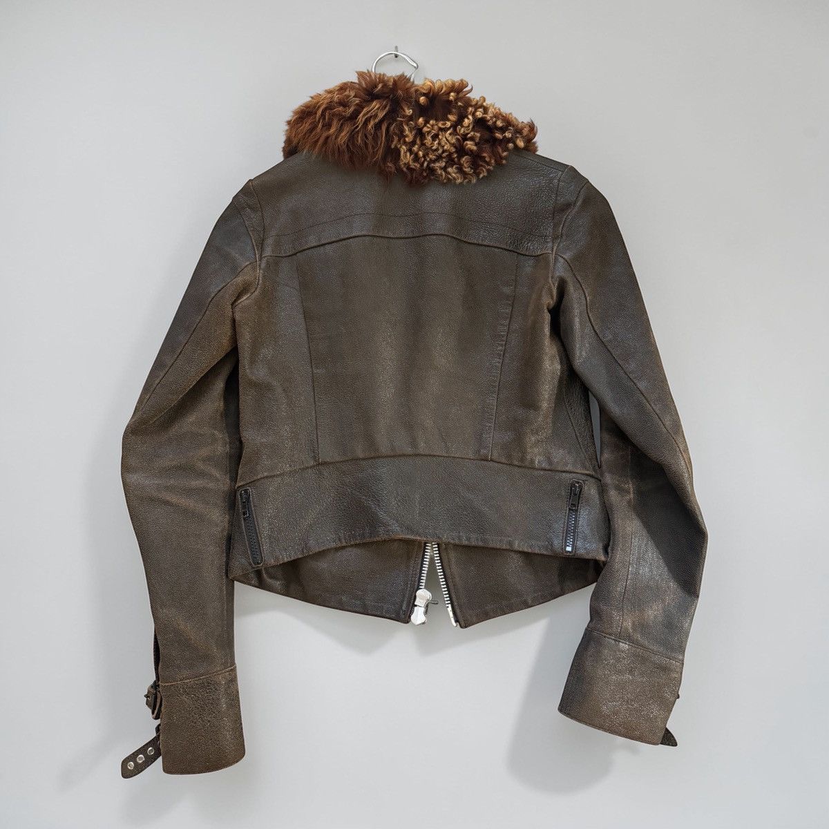 Le Grande Bleu (L.G.B.) LGB brown aviator style fur leather jacket Size US S / EU 44-46 / 1 - 2 Thumbnail