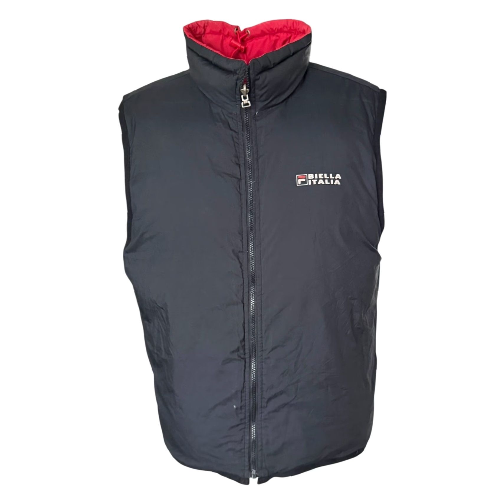Fila Fila Biella Italia Puffer Gilet / Vest Red L Full Zip Pockets Men's Vest Size US L / EU 52-54 / 3 - 5 Thumbnail