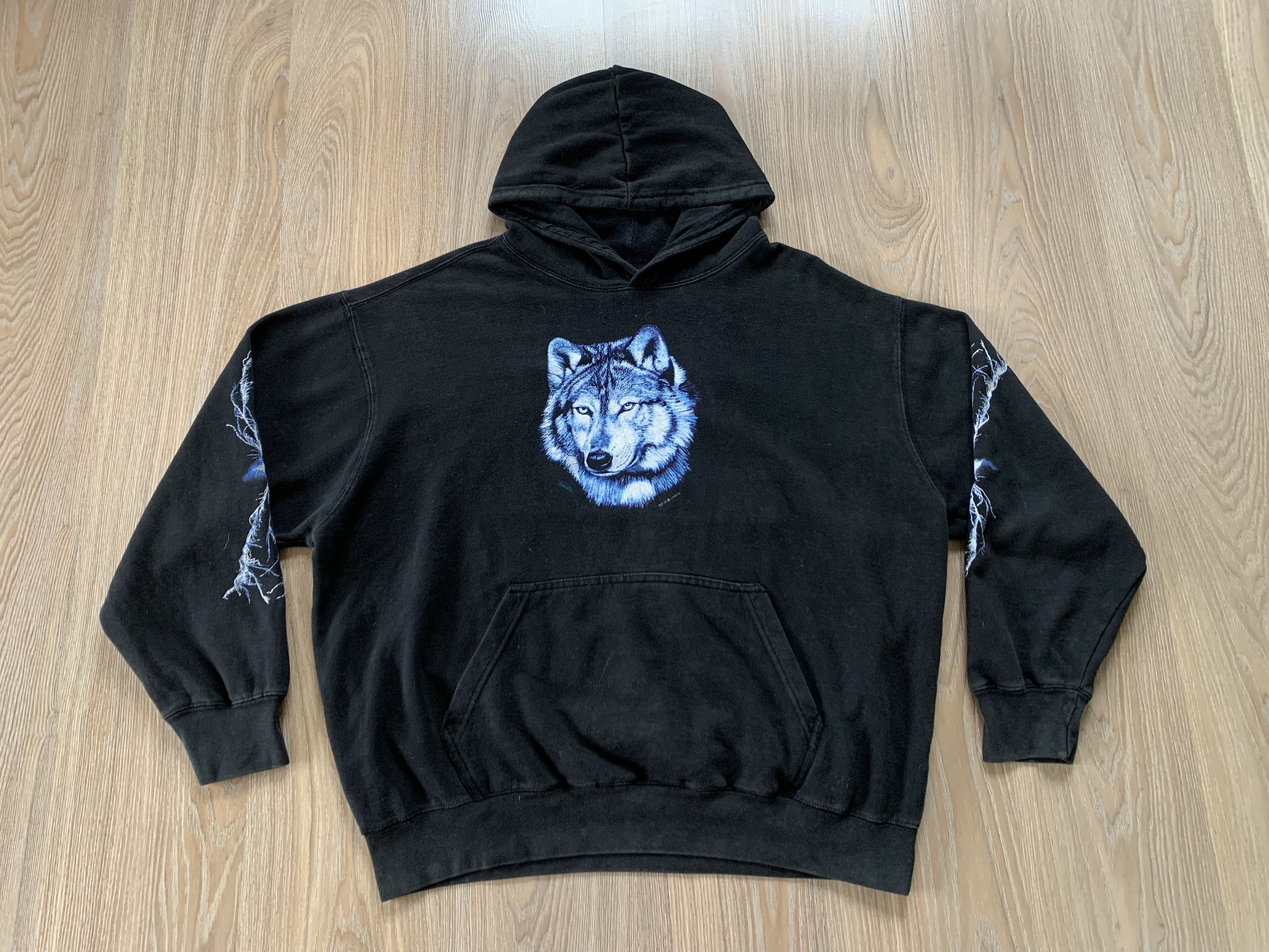 Designer × Vintage Vintage Zip It London Wolf Printed Hoodie Size US XXL / EU 58 / 5 - 2 Thumbnail