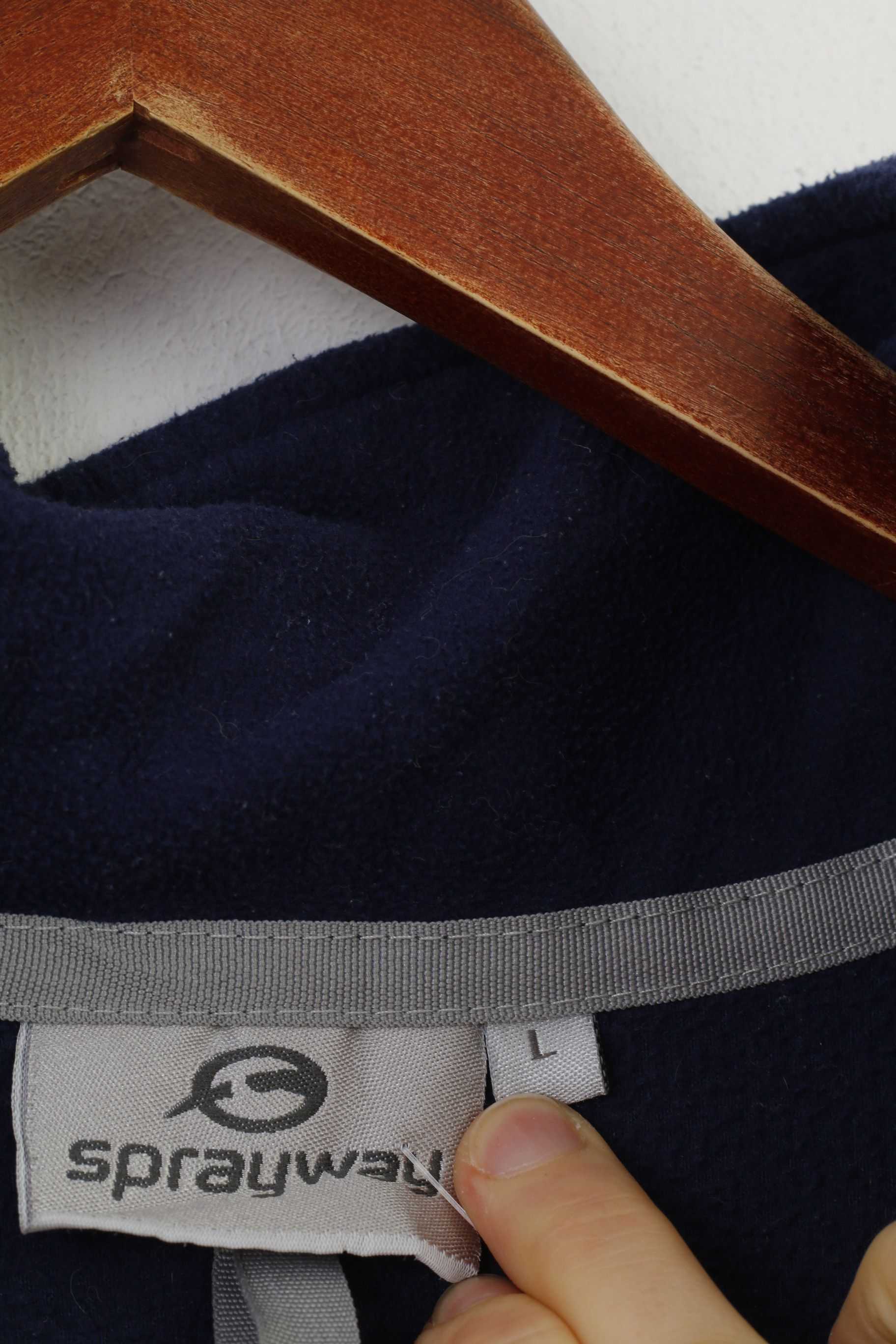 Vintage Sprayway Men L Fleece Sweatshirt Navy Zip Neck 10052 Size US L / EU 52-54 / 3 - 5 Thumbnail
