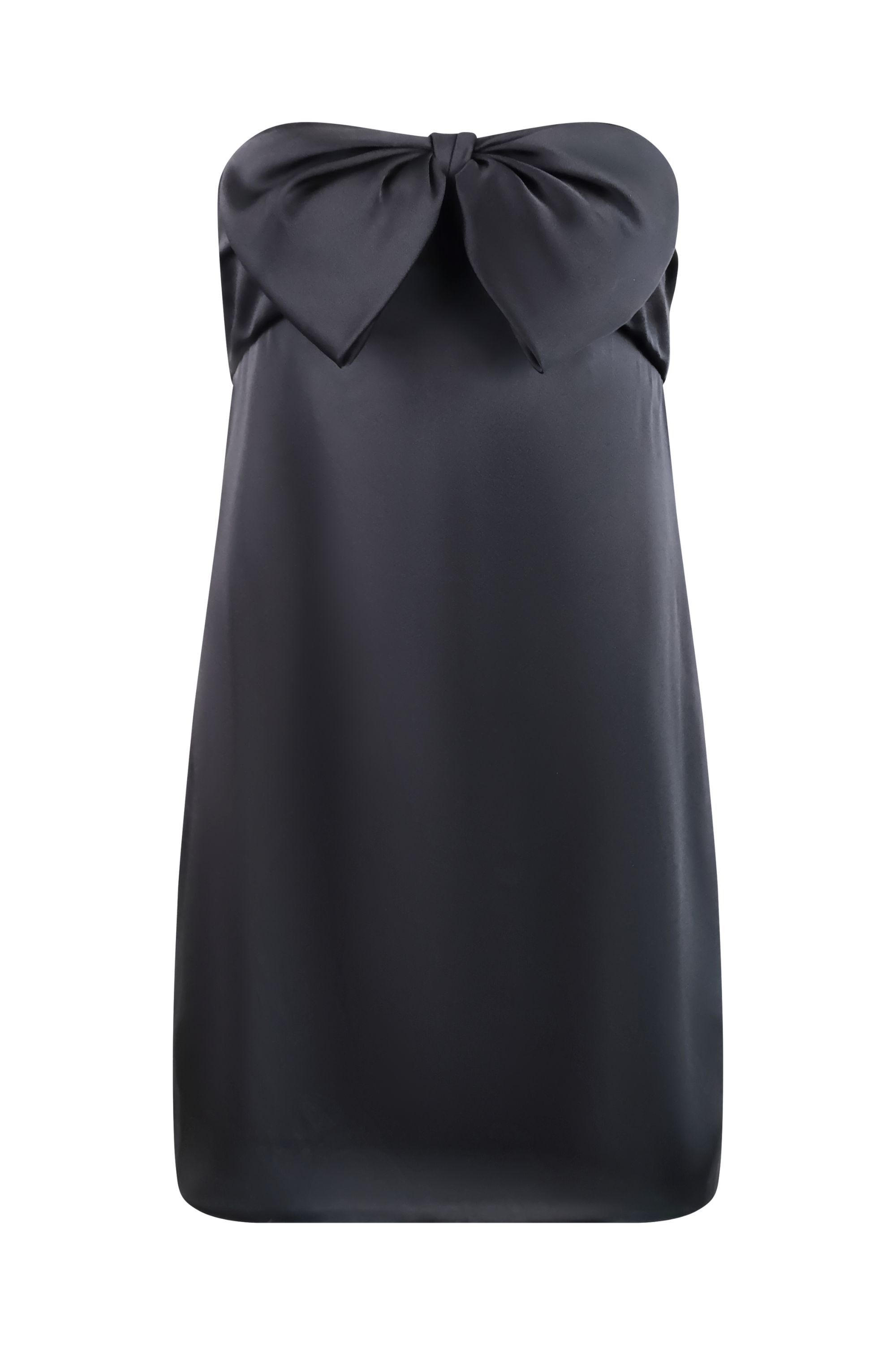 Saint Laurent Strapless Little Black Mini Dress with Bow