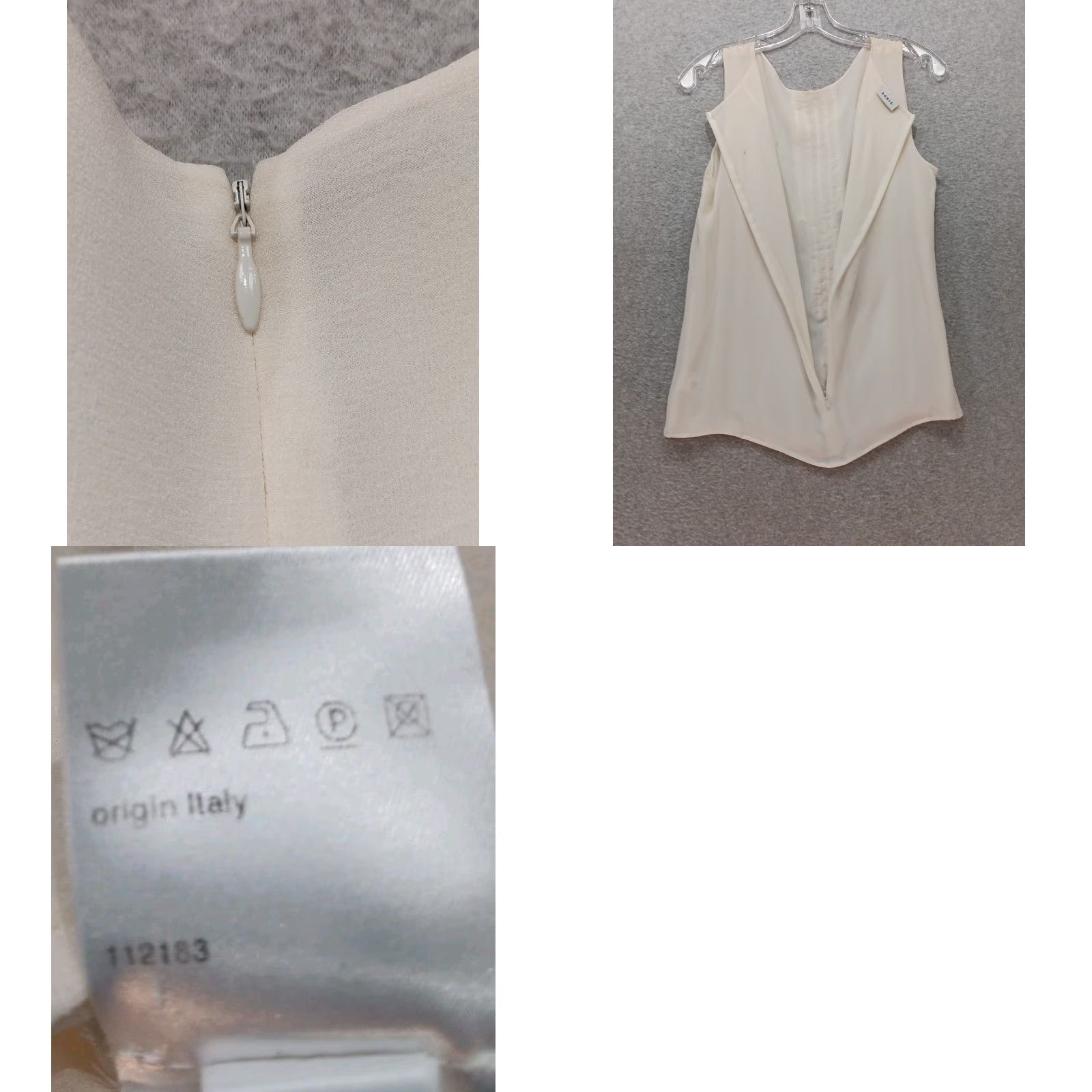 Akris Akris Blouse Top Women's 12 Beige 100% Silk Pleated Scoop Neck Sleeveless Pullover Size XL / US 12-14 / IT 48-50 - 8 Thumbnail