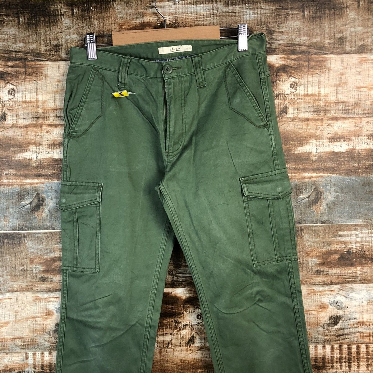 Japanese Brand DL Shuca Green Cargo Multipocket Pants #C648 Size US 27 - 4 Thumbnail