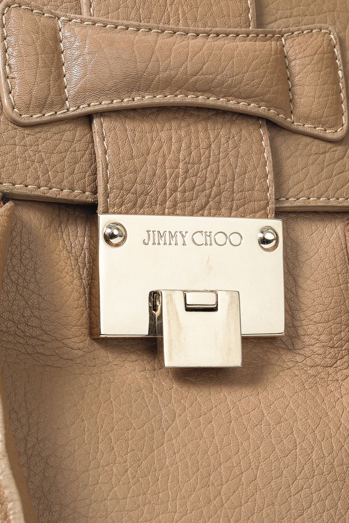 Jimmy Choo Jimmy Choo Grainy Calf Large Rosalie Satchel Bag in Nude Size ONE SIZE - 10 Thumbnail