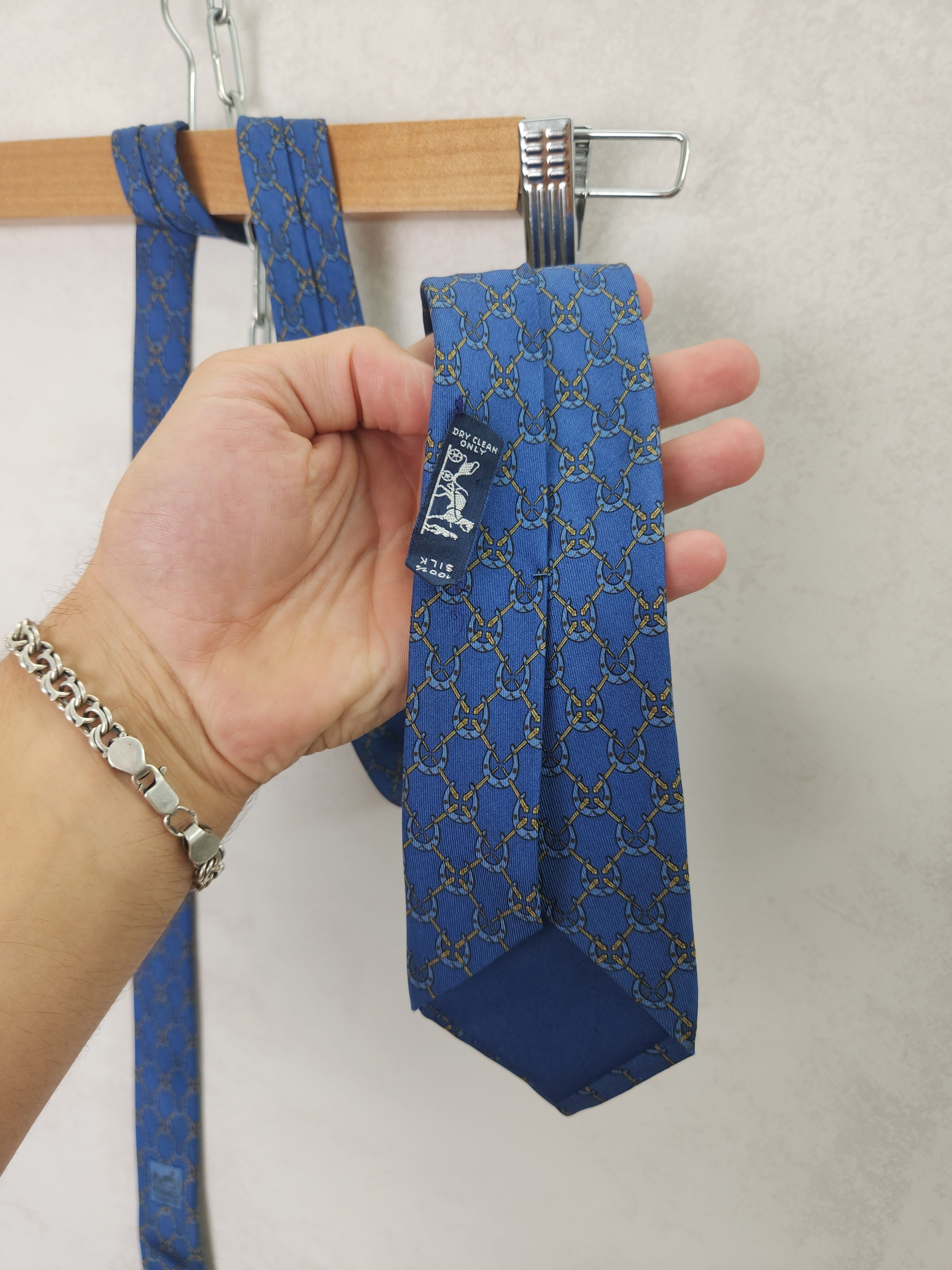 Hermes Hermes paris blue silk tie 935 IA Size ONE SIZE - 2 Thumbnail