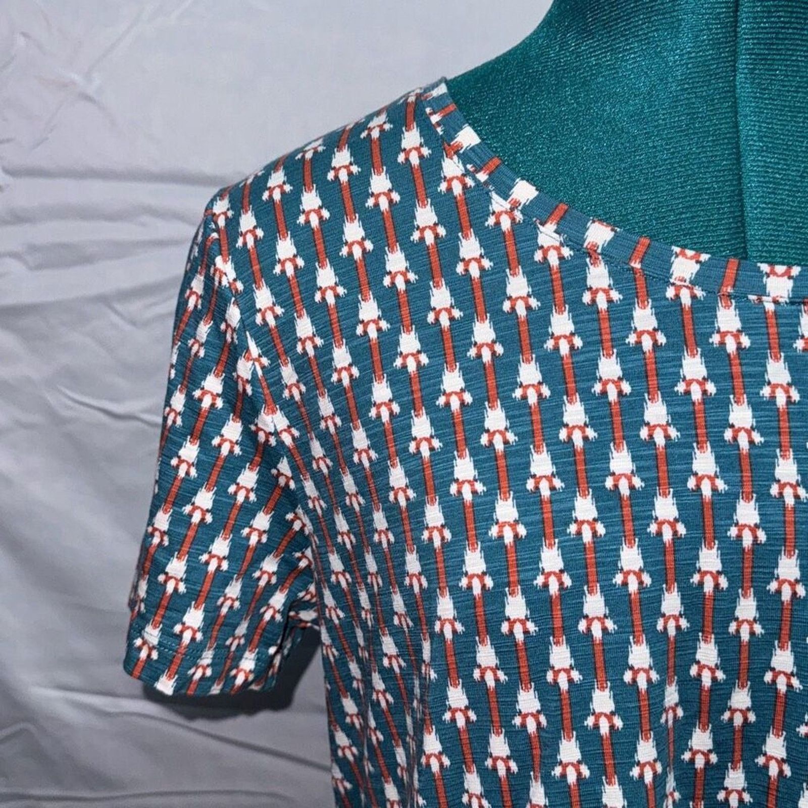 Duluth Trading Company Duluth Trading Co. Orange and Teal T-Shirt Dress | Sz M Size M / US 6-8 / IT 42-44 - 3 Thumbnail