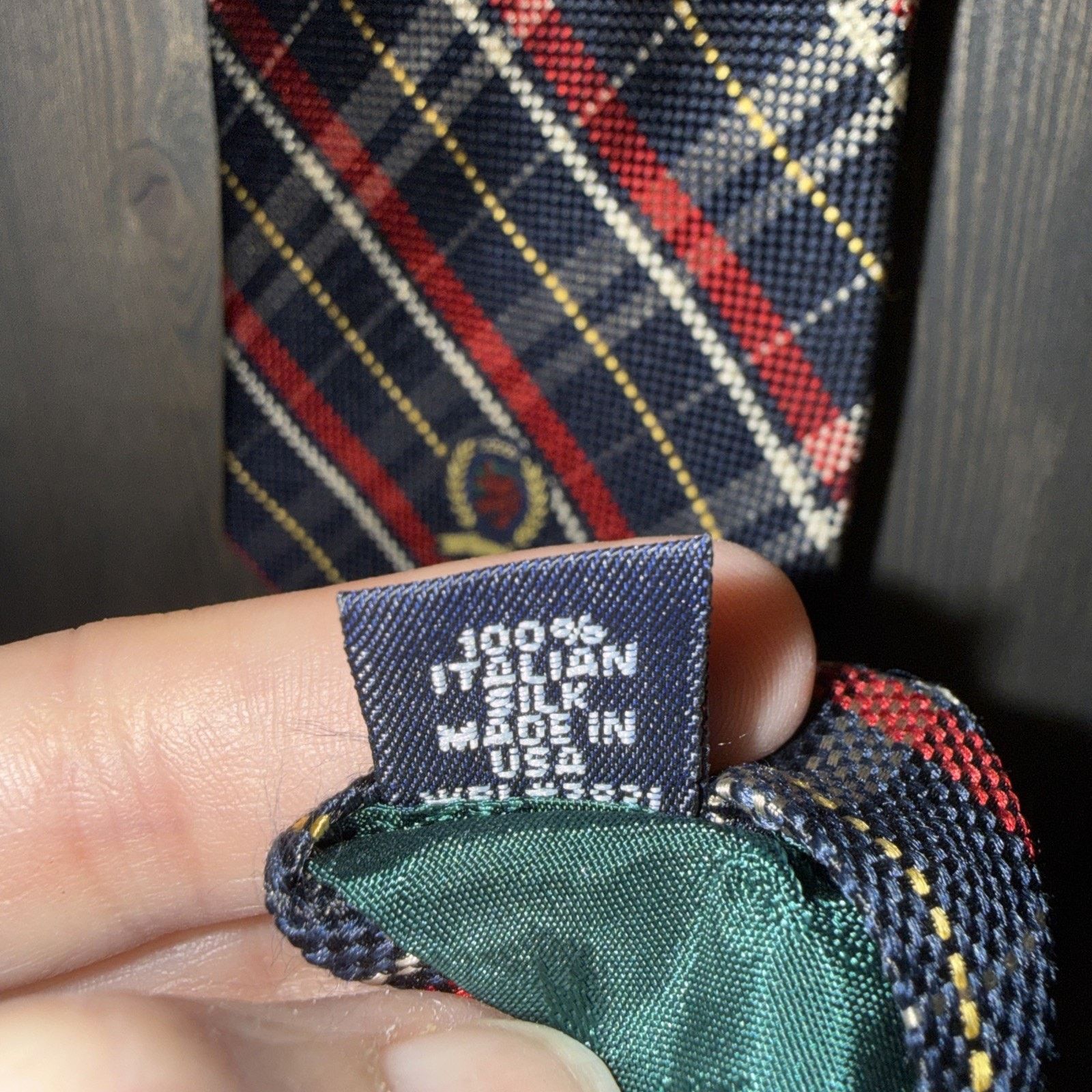 Tommy Hilfiger Lot Of 2 Tommy Hilfiger Italian Silk Ties Made USA Navy EUC Size ONE SIZE - 7 Thumbnail