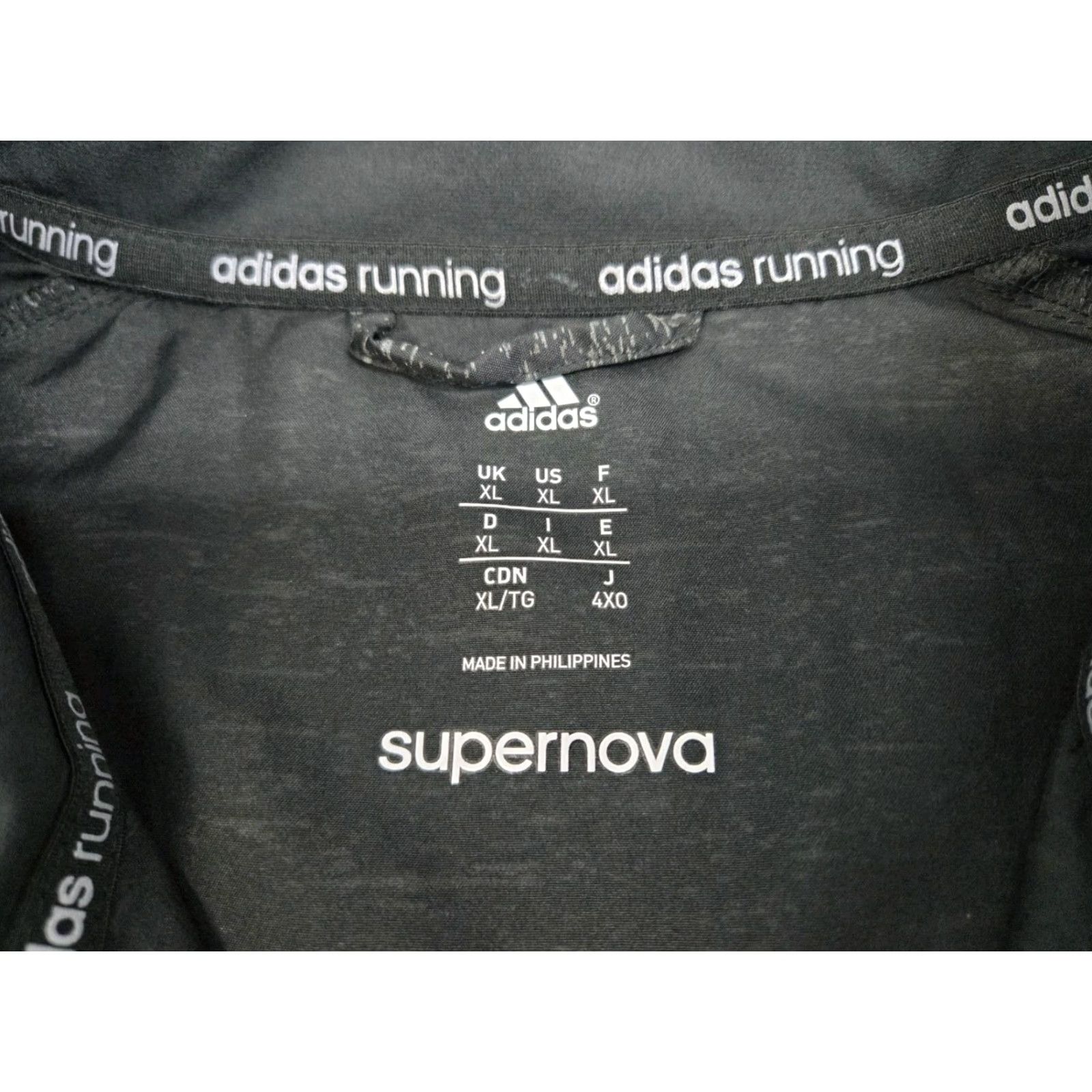 Adidas Adidas Running Super Nova Jacket Mens Full Zip XL Black/Grey Windbreaker Lightweight Softshell Size US XL / EU 56 / 4 - 7 Thumbnail