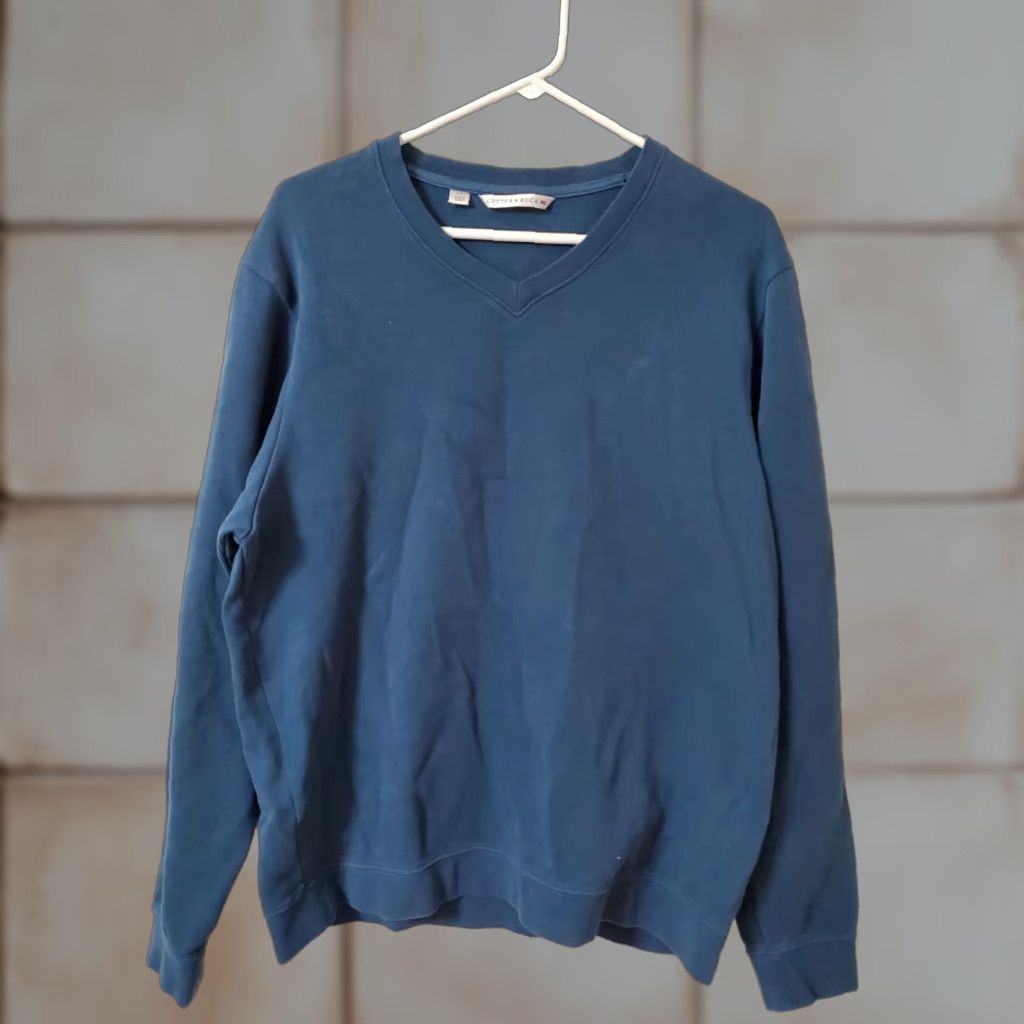 Cutter & Buck Cutter & Buck Sweater Men's L V-Neck Pullover Blue Pima Cotton Golf Active Regular Fit Knit Shirt/Top Size US L / EU 52-54 / 3 - 1 Thumbnail