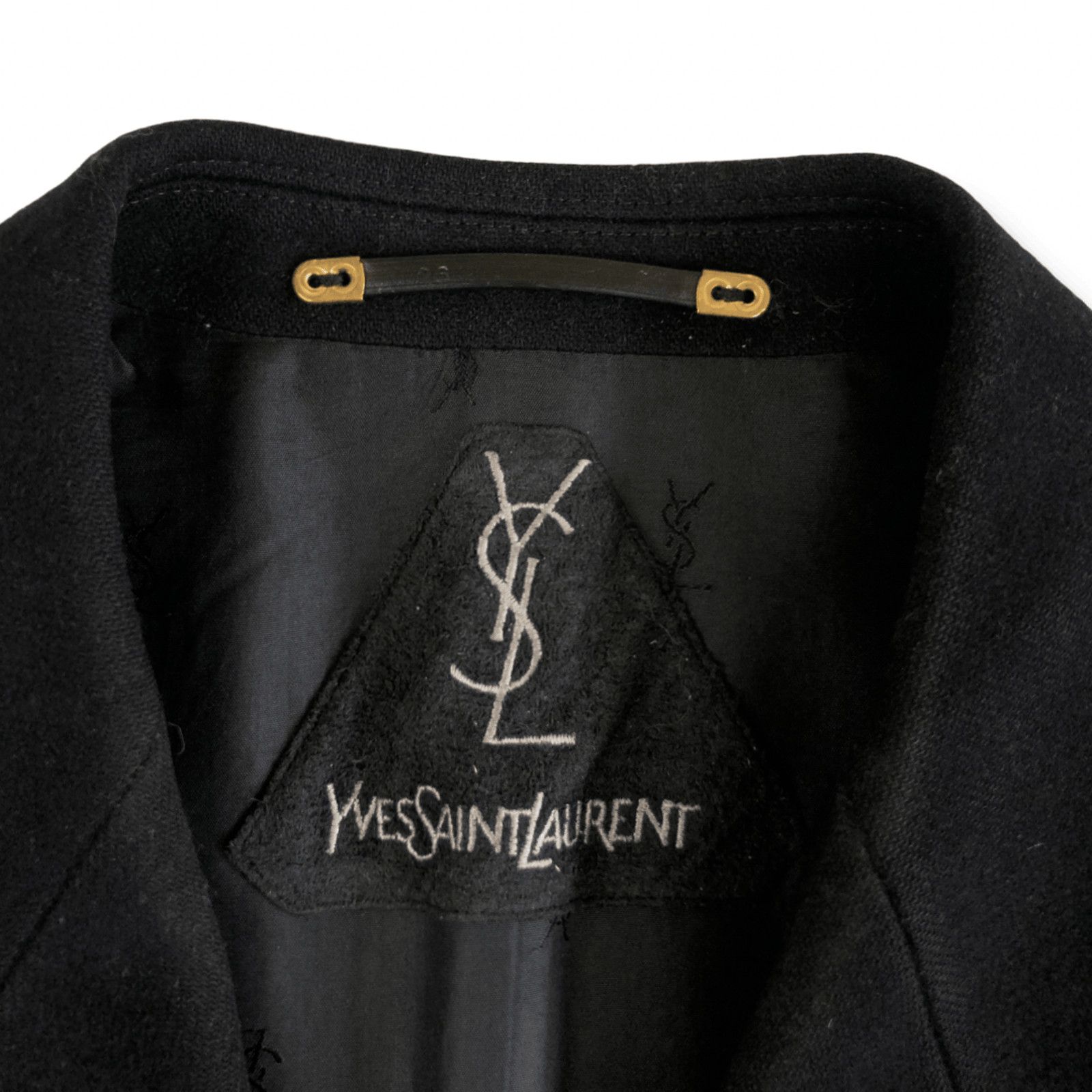 Yves Saint Laurent YSL Coat Сashmere Wool Dark Navy/ Black Size US L / EU 52-54 / 3 - 10 Thumbnail