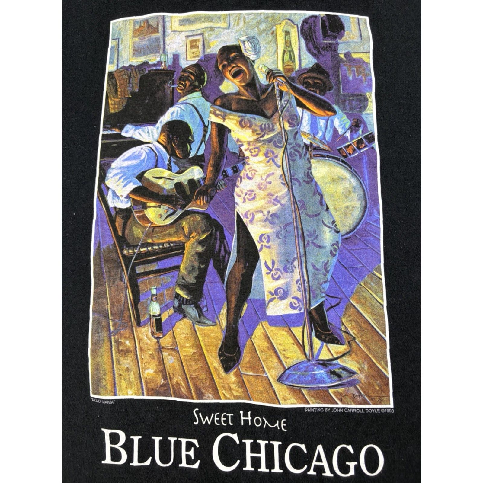 Vintage VINTAGE Chicago Shirt Mens L Jazz Home Blue Black T-Shirt Mojo Mama Soul Carroll Jazz Art Music Size US L / EU 52-54 / 3 - 2 Thumbnail