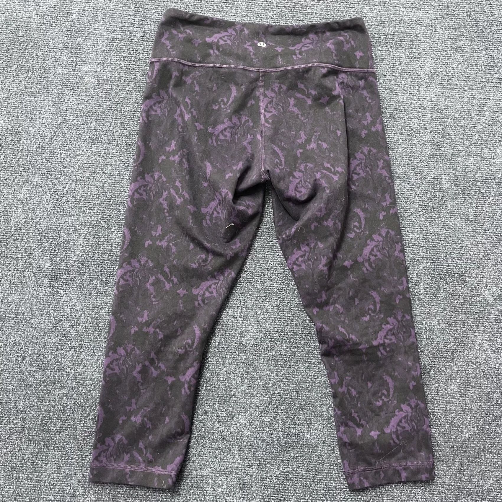 Lululemon Lululemon Crop Leggings Womens Small Purple Black Baroque Stripe High Rise Yoga Capris Size 28" / US 6 / IT 42 - 3 Thumbnail