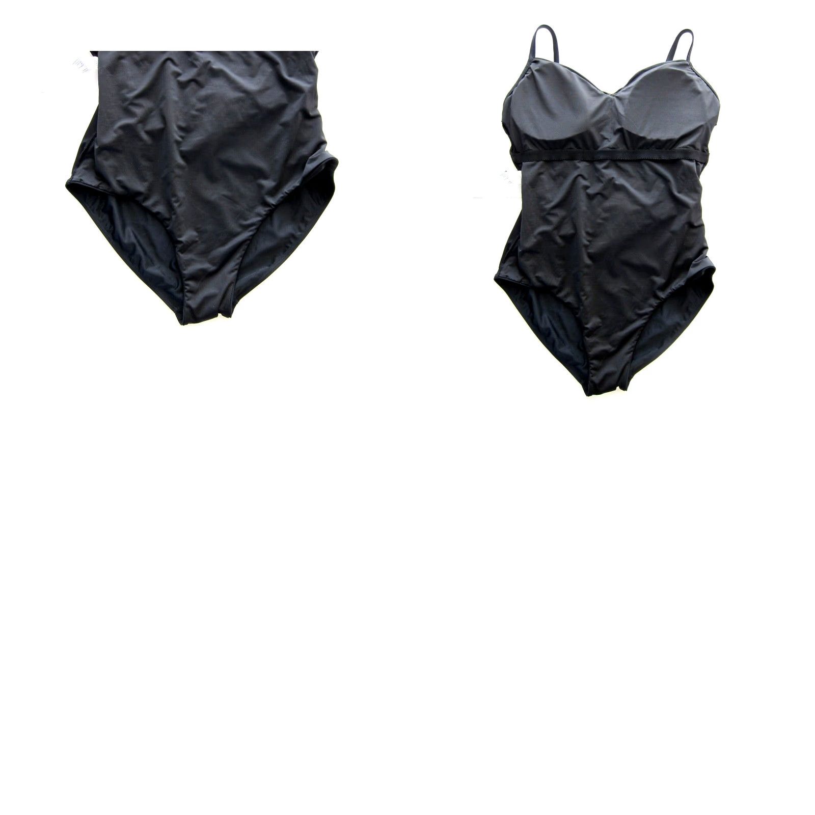 Vintage Capriosca Black Built In Bra Ruched Slimming One Piece Swimsuit Women 18 Size ONE SIZE - 8 Thumbnail