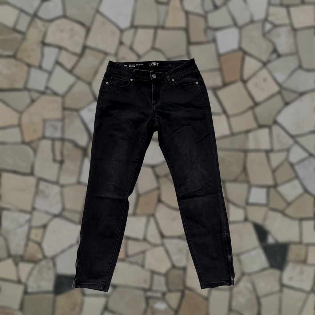 Ann Taylor Ann Taylor Loft Jeans Womens 27/4 Black Denim Curvy Skinny Ankle NWT Denim NWT Womens 27 Curvy Skinny Ankle Jeans Black Denim Size 27" / US 4 / IT 40 - 1 Thumbnail