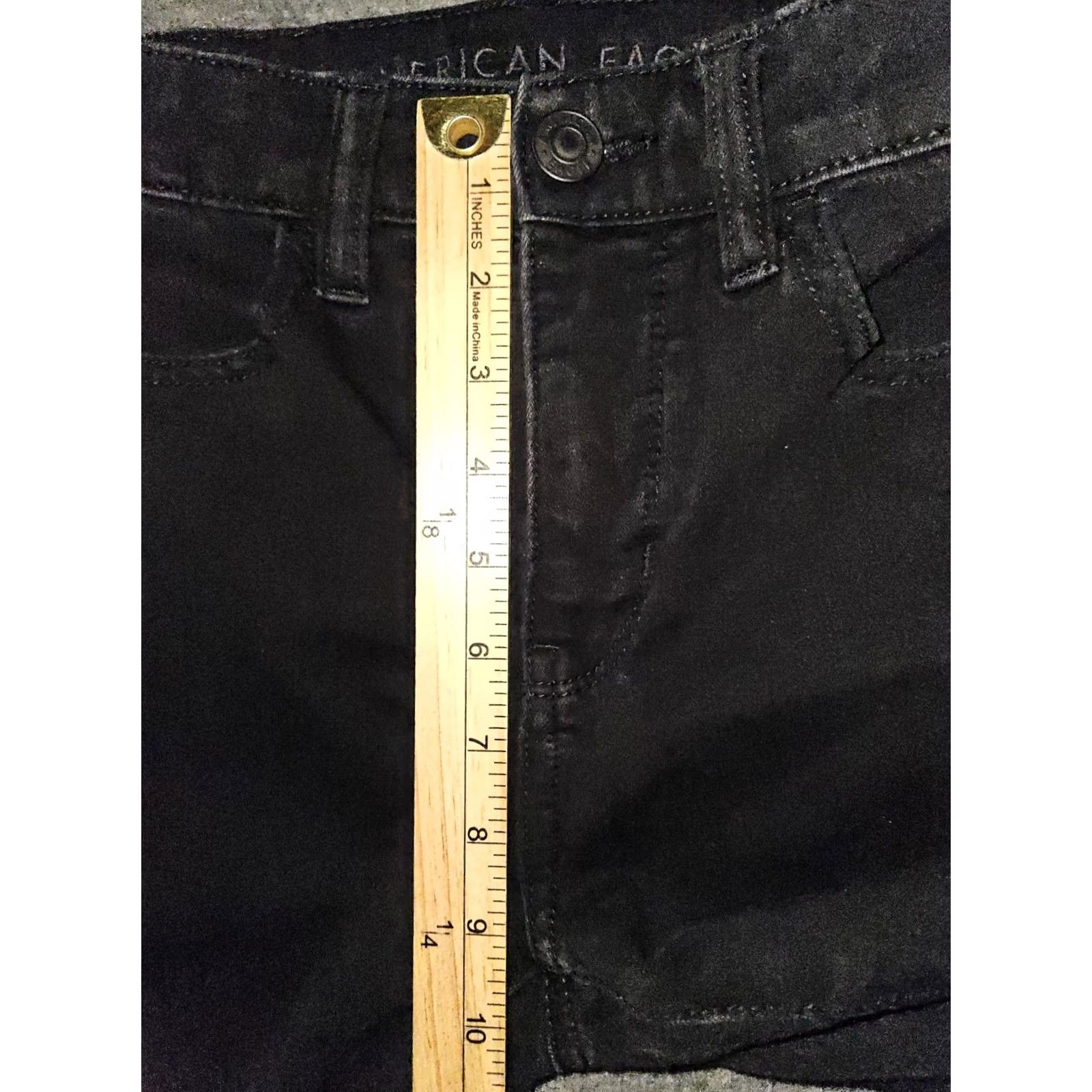 American Eagle Outfitters VINTAGE American Eagle Hi-Rise Jegging Women's 6 Black Mid Rise The Dream Jean Jegging 90s Grunge Distressed Pockets Stretch Womens Size 28" / US 6 / IT 42 - 6 Thumbnail