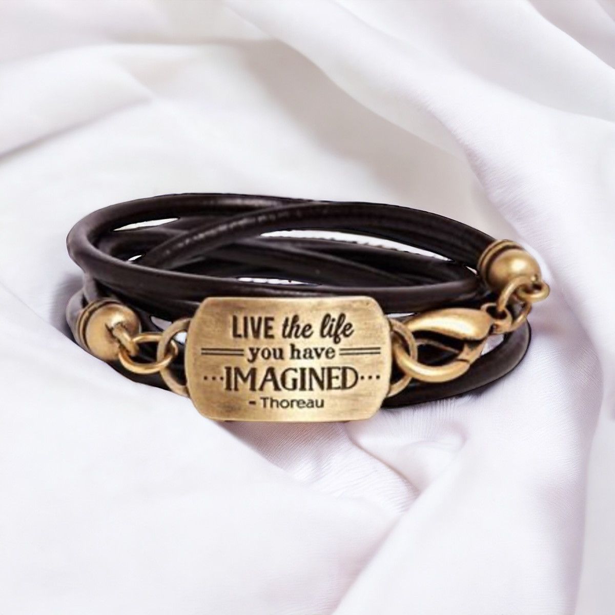 Other Love the life you have imagined leather cord wrap bracelet Size ONE SIZE - 1 Thumbnail