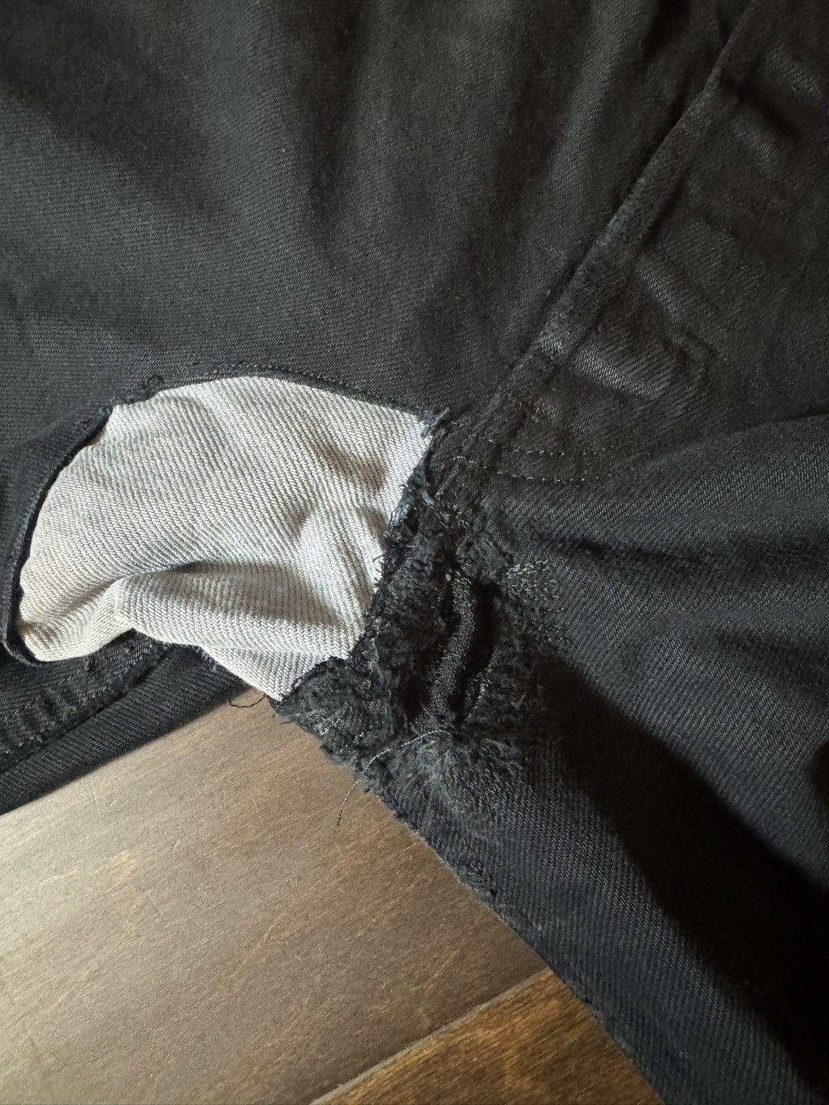 Levi's Levis 501 black overdye reapired denim Size US 30 / EU 46 - 6 Thumbnail