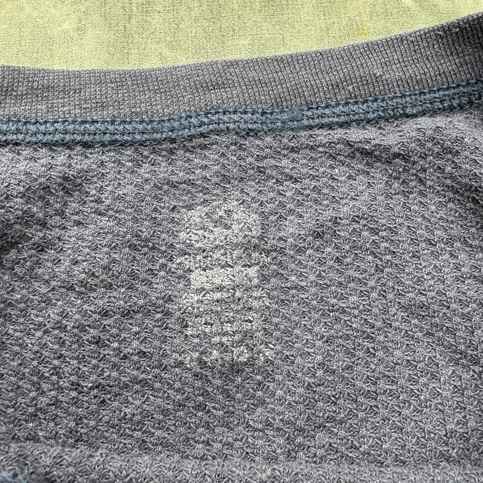 Fruit Of The Loom Vintage Y2K Navy Grunge Skater Thermal Waffle Knit Shirt Size US L / EU 52-54 / 3 - 2 Thumbnail