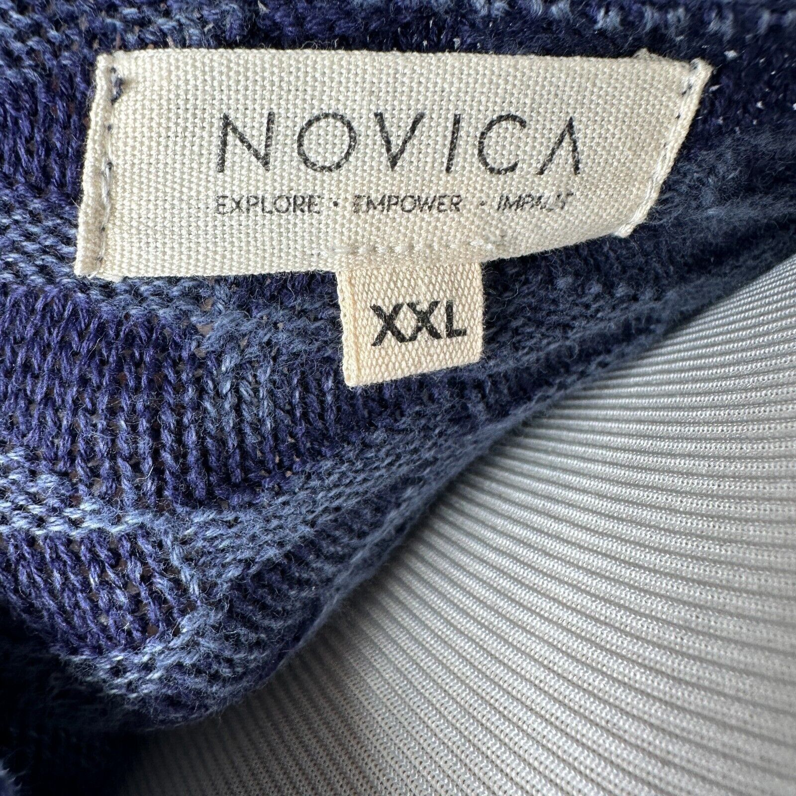 The Unbranded Brand Novica Overdyed Knit Pullover Sweater 2XL XXL Cable Blue Size US XXL / EU 58 / 5 - 7 Thumbnail