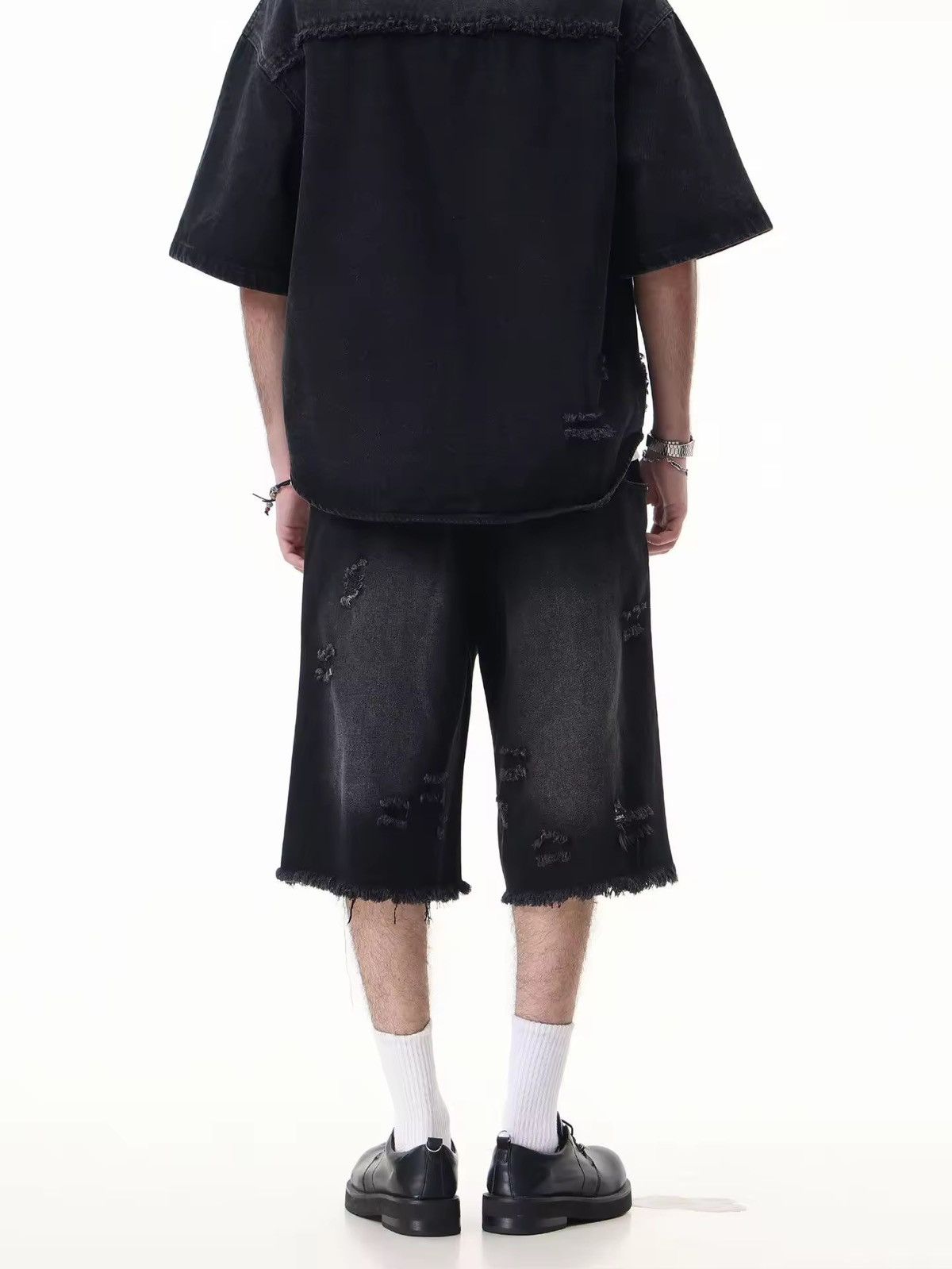 Japanese Brand × Jean Destroy Distressed Washed Loose Vintage Retro Shorts Size US 31 - 5 Thumbnail