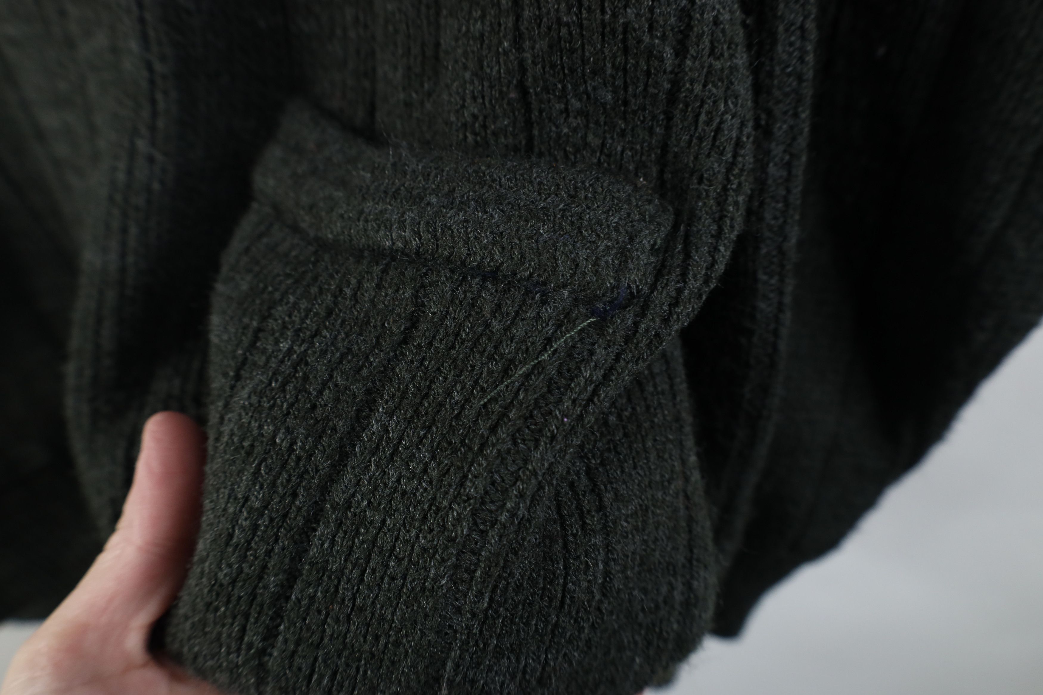 Vintage Vintage 90s Streetwear Ribbed Zip Cardigan Sweater Green Size US XL / EU 56 / 4 - 5 Thumbnail
