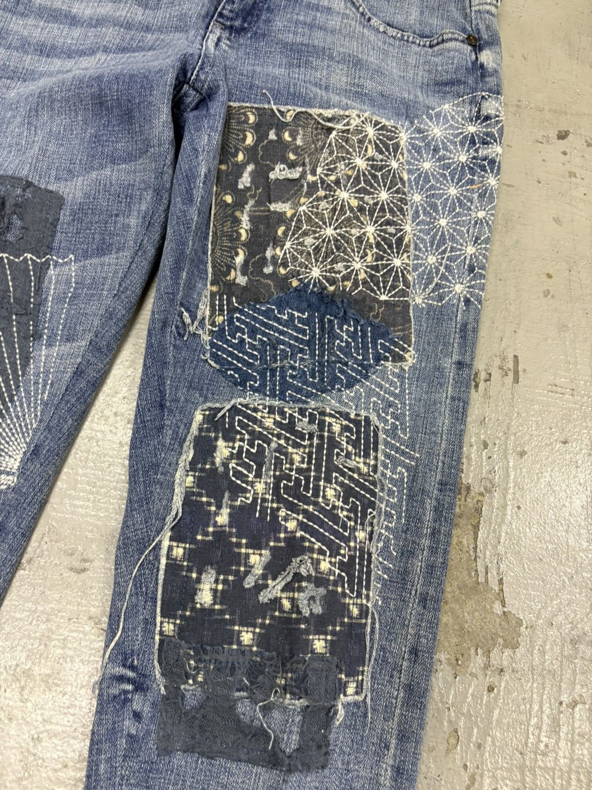 Kapital Kapital Kountry Inspired sashiko patchwork distressed Jeans Size US 28 / EU 44 - 4 Thumbnail