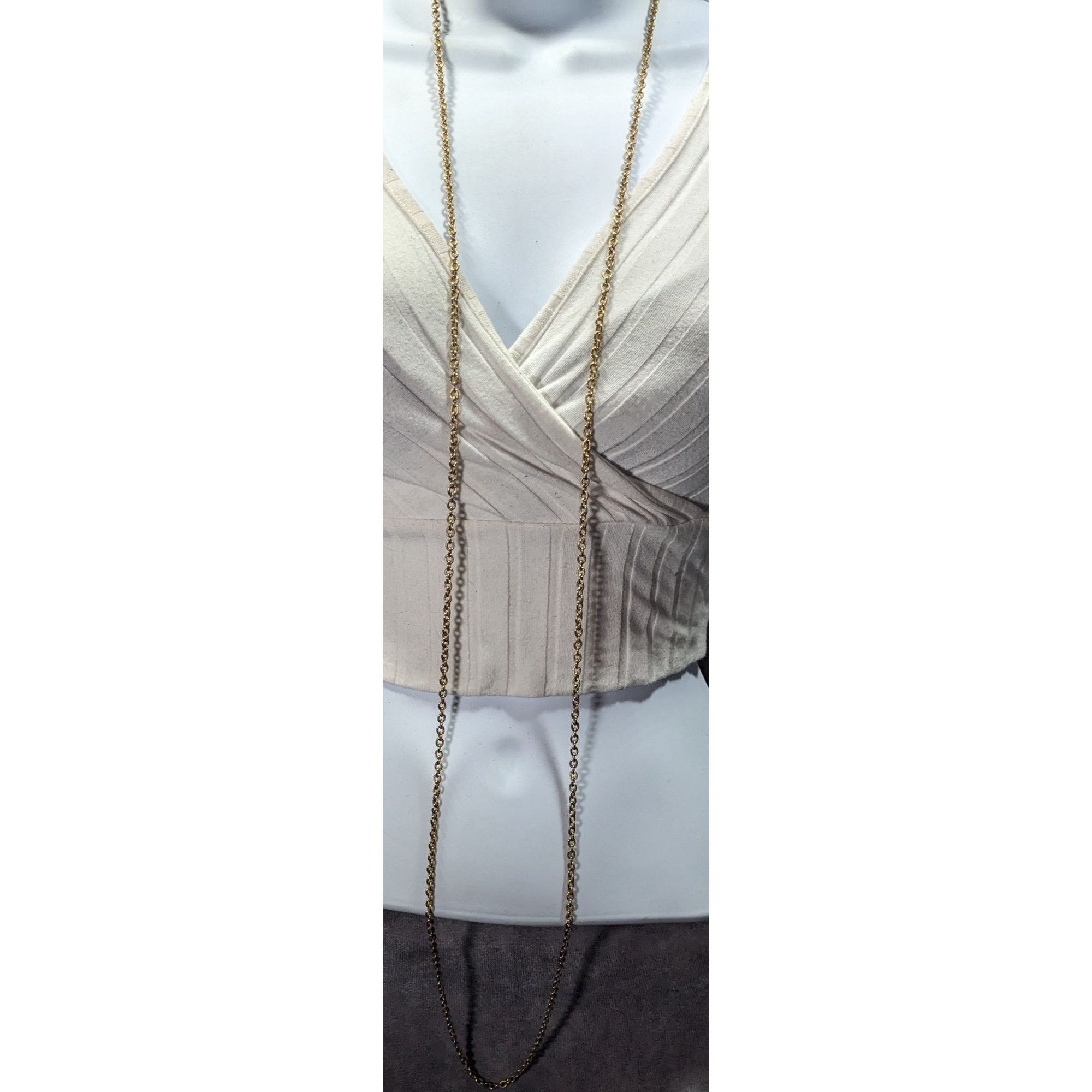 Other Vintage Crown Trifari Extra Long Gold Tone Chain Necklace Size ONE SIZE - 2 Thumbnail