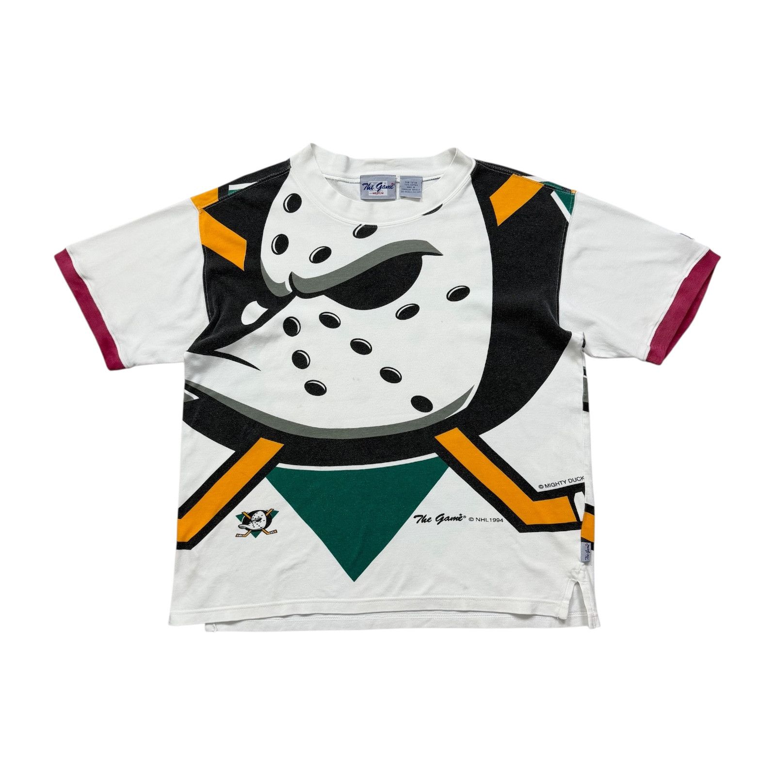 NHL VTG 90s MIGHTY DUCKS 1994 THE GAME BIG LOGO AOP T-SHIRT Size US M / EU 48-50 / 2 - 1 Thumbnail
