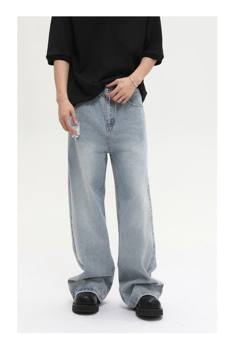 Jean Simple distressed loose casual wide-leg jeans Size US 32 / EU 48 - 1 Thumbnail