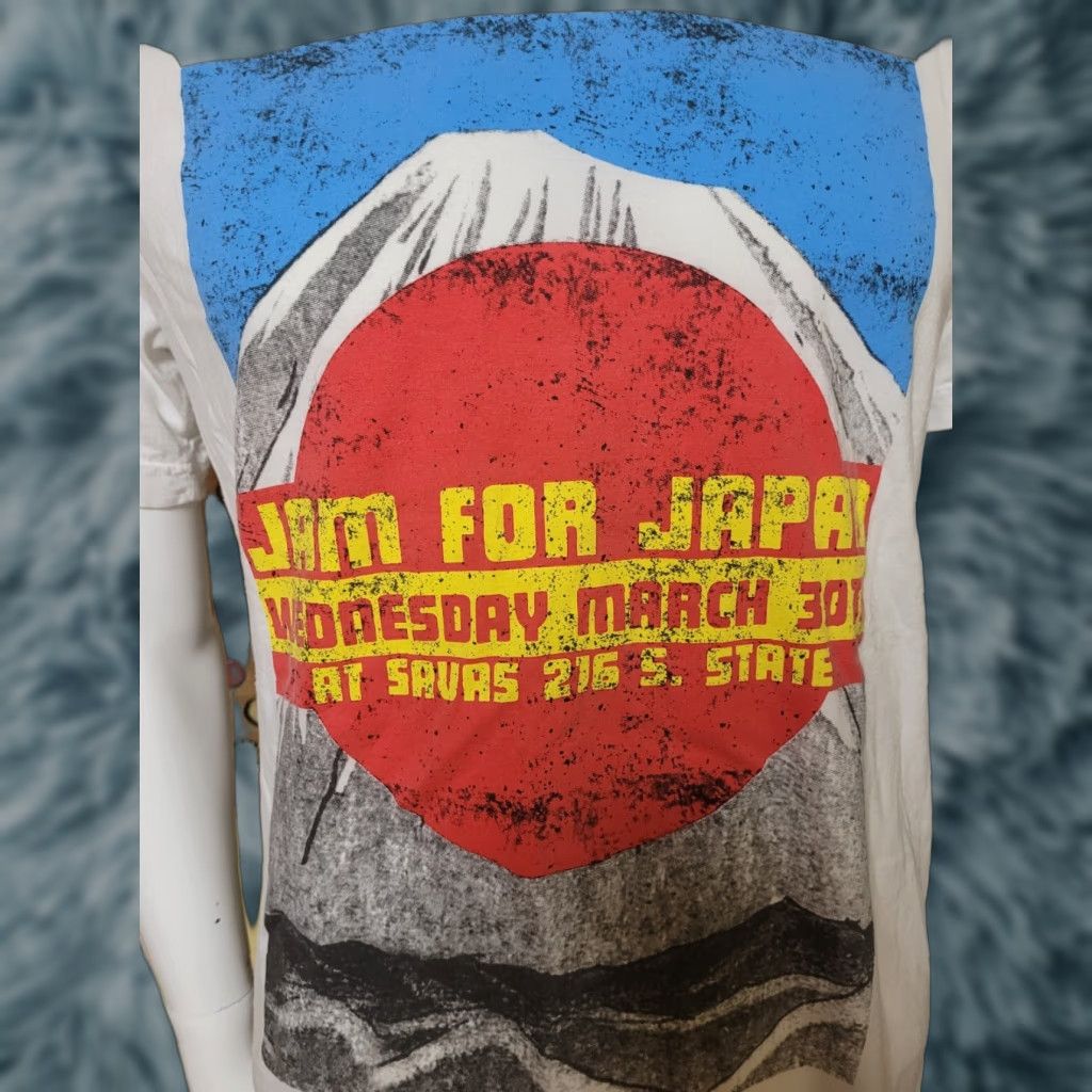 Vintage Jam For Japan Savas Ann Arbor Concert T Shirt Large Canvas 100% Cotton White Crew Neck Short Sleeve Graphic Tee Mens Band Music Button(s)phere Size US L / EU 52-54 / 3 - 1 Thumbnail