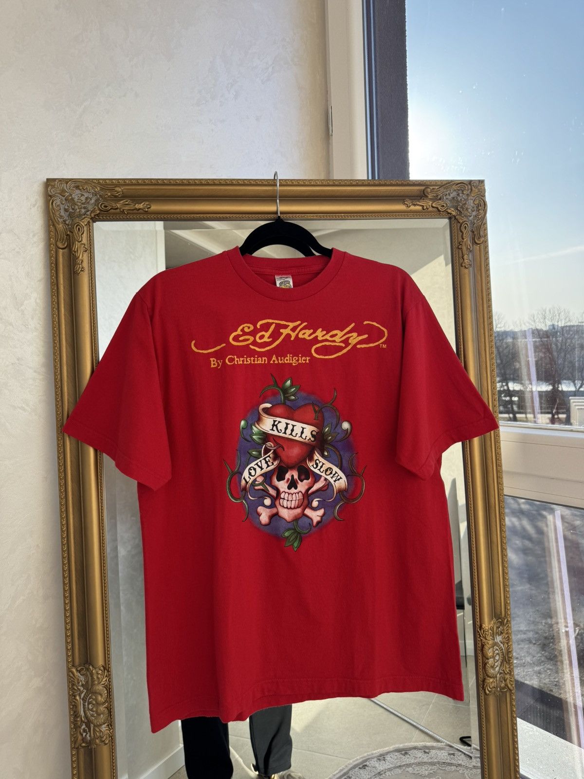 Ed Hardy Vintage Ed Hardy T-Shirt Big Logo Y2K Christian Audigier Size US L / EU 52-54 / 3 - 1 Thumbnail