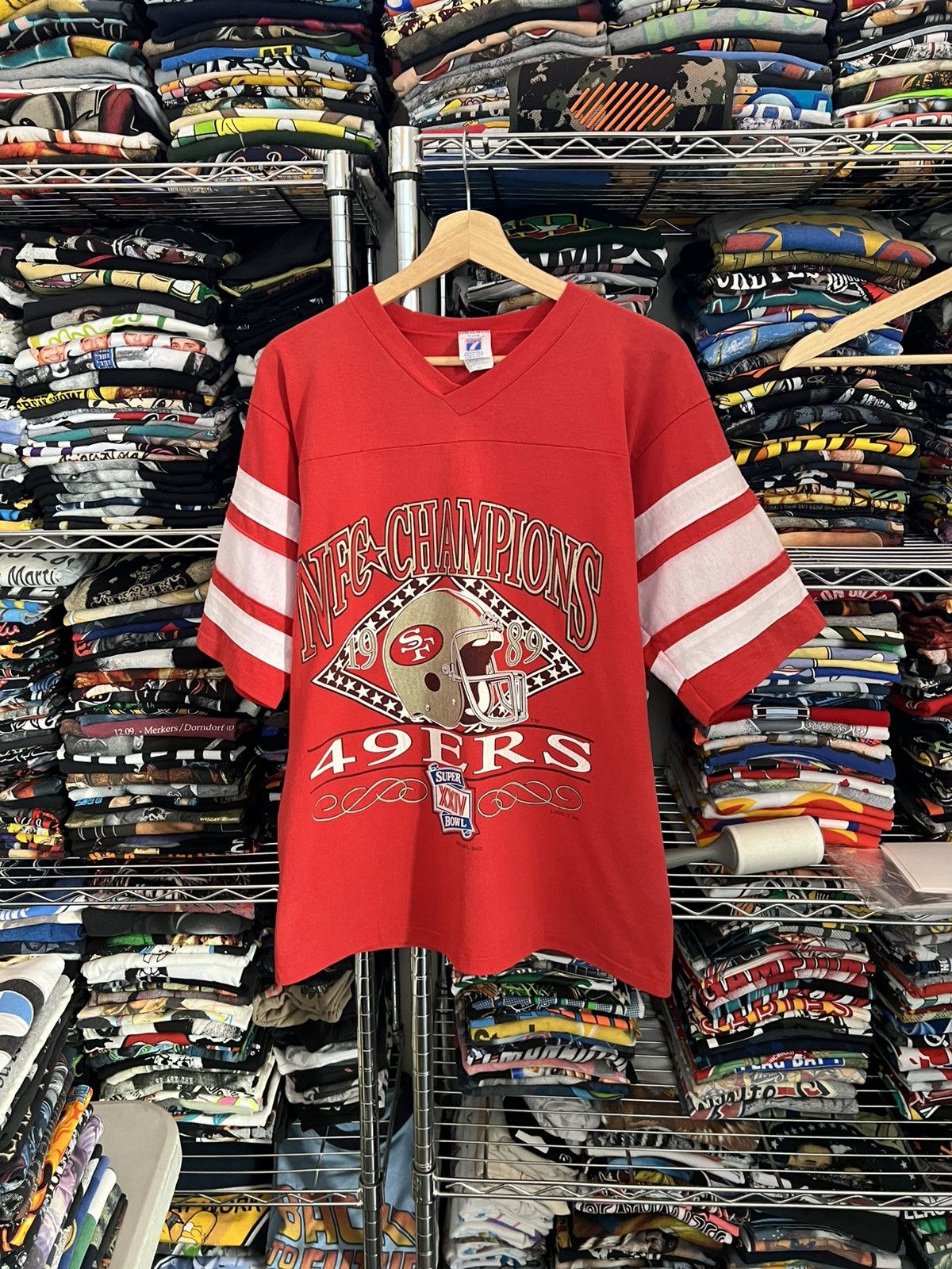 NFL 1989 SF 49ers NFC Champions Super Bowl XXIV Logo 7 Tee Size US M / EU 48-50 / 2 - 1 Thumbnail