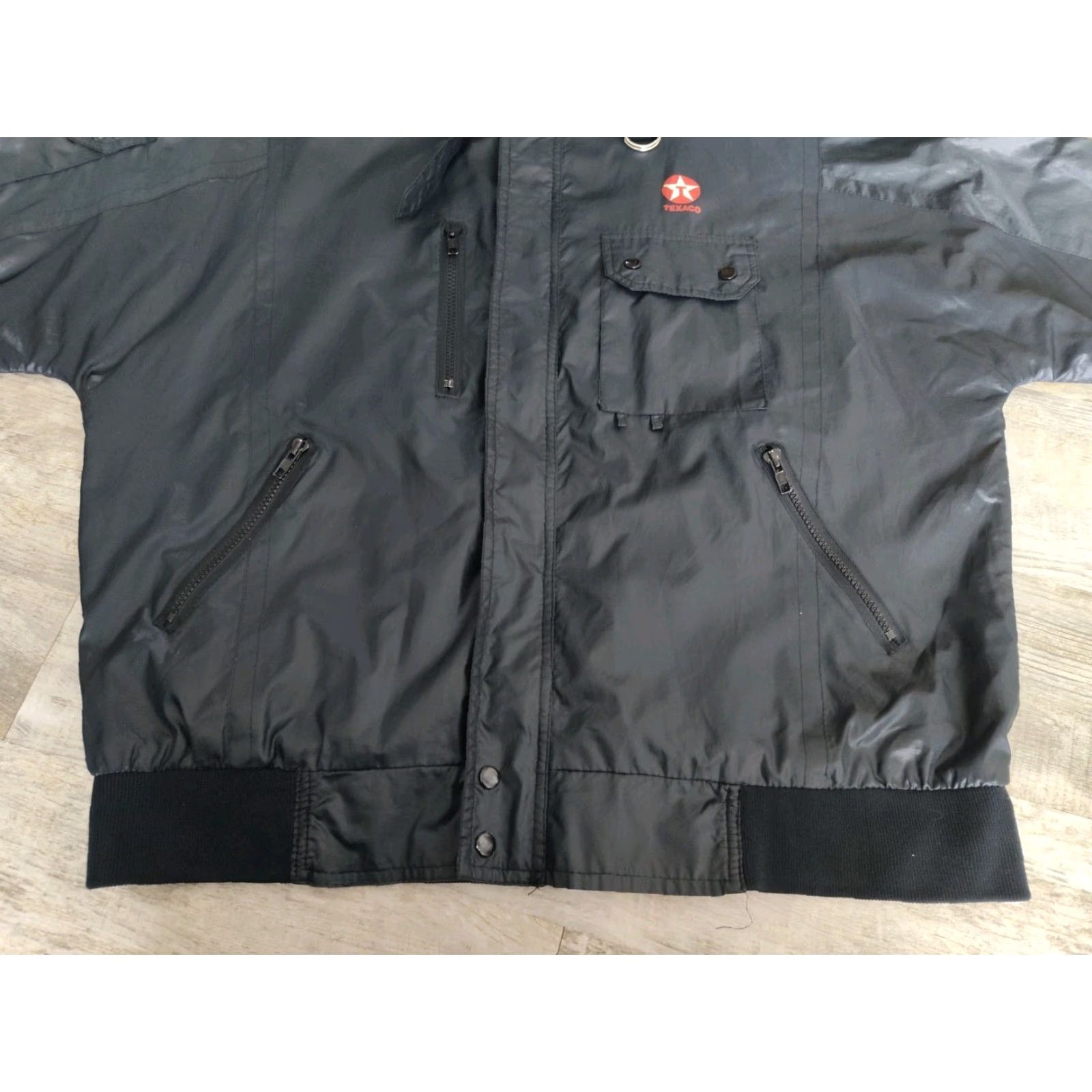 Vintage Vintage Upstream Racing Jacket Texaco Oil Black Sz XL Satin Size US XL / EU 56 / 4 - 4 Thumbnail