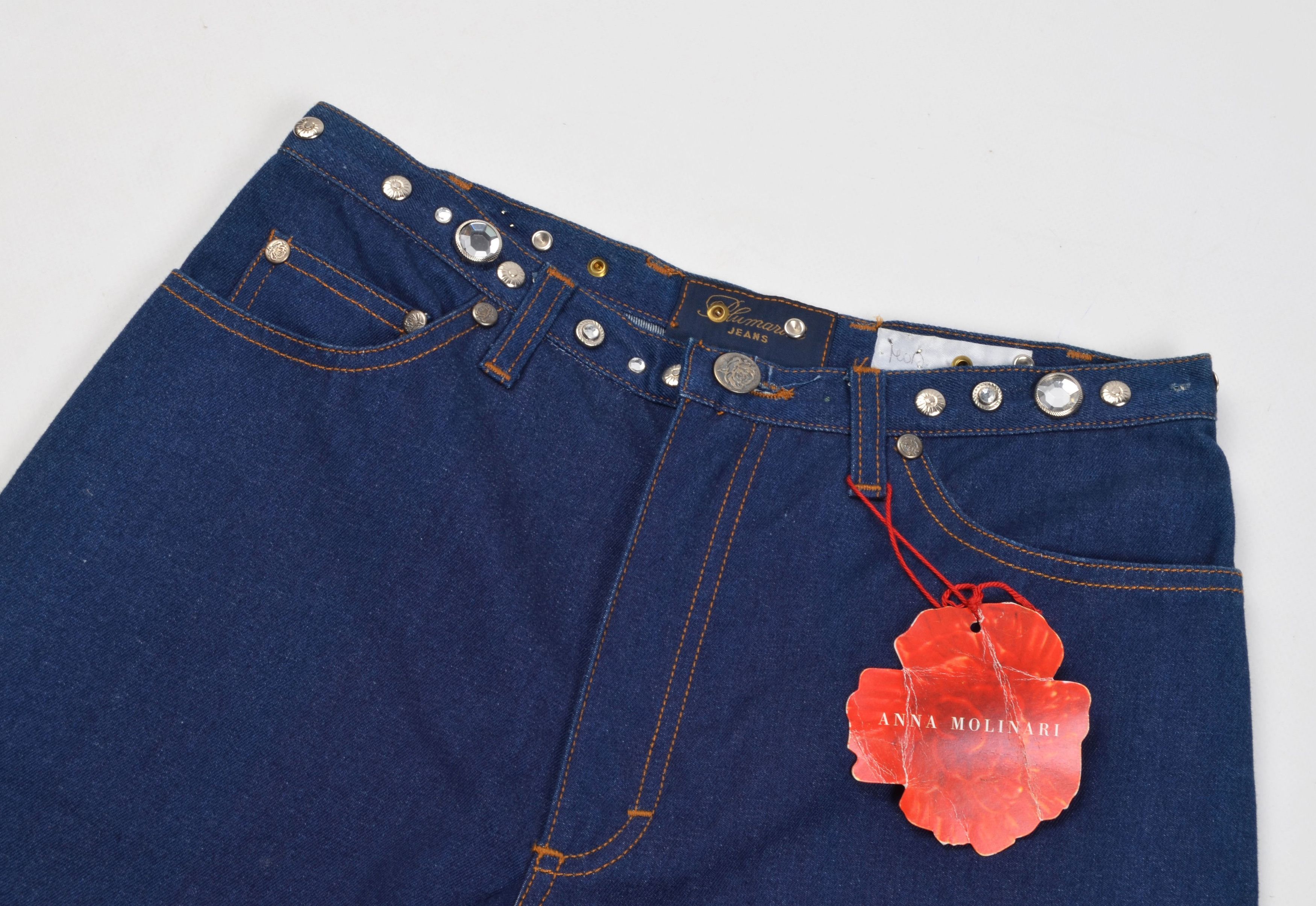 Anna Molinari Anna Molinari Blumarine Stones Decorated Denim Shorts Size 26" / US 2 / IT 38 - 2 Thumbnail