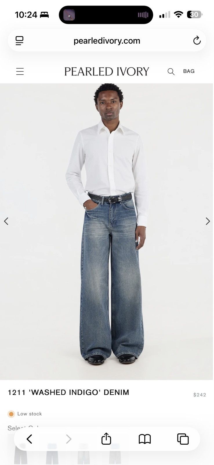 Pearled ivory 1211 jeans