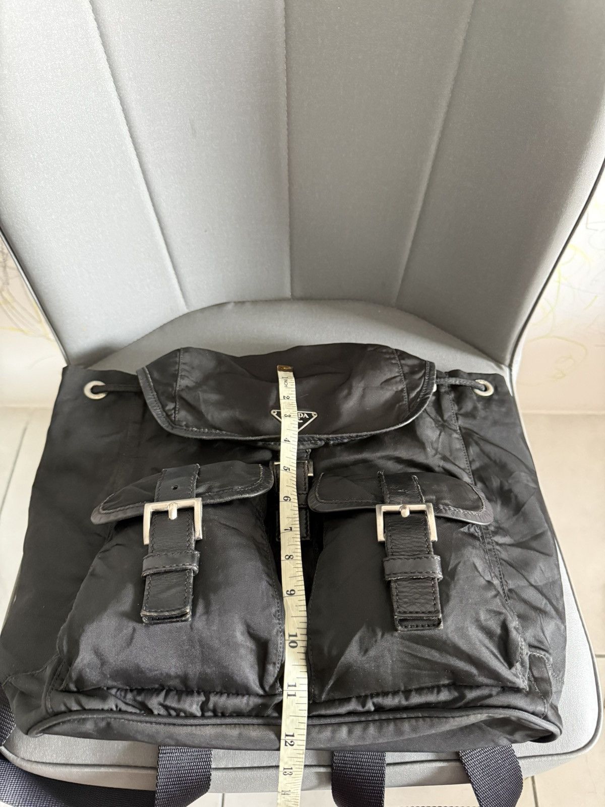 Prada Vintage Prada Black Leather Large Backpack Size ONE SIZE - 17 Thumbnail
