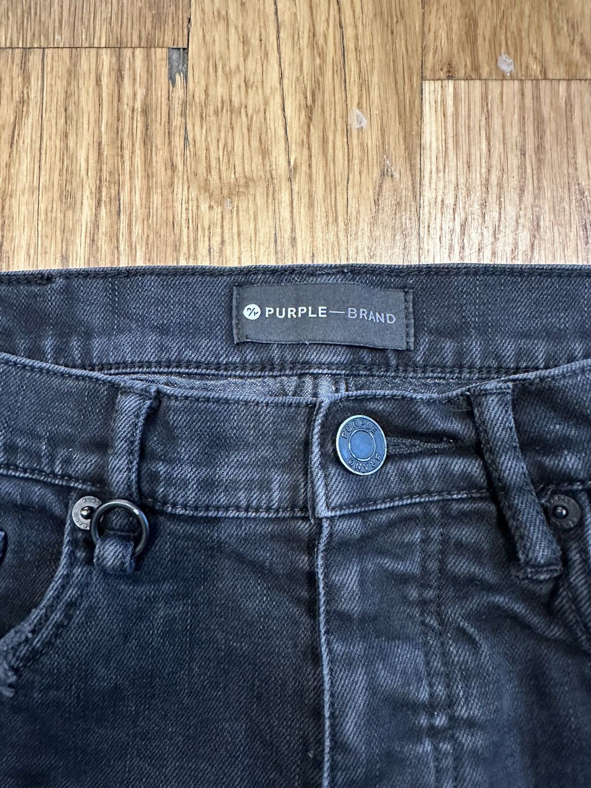 Purple Brand Purple Brand Knee Hole Distressed Black Denim Jeans Size 30 Size US 30 / EU 46 - 4 Thumbnail