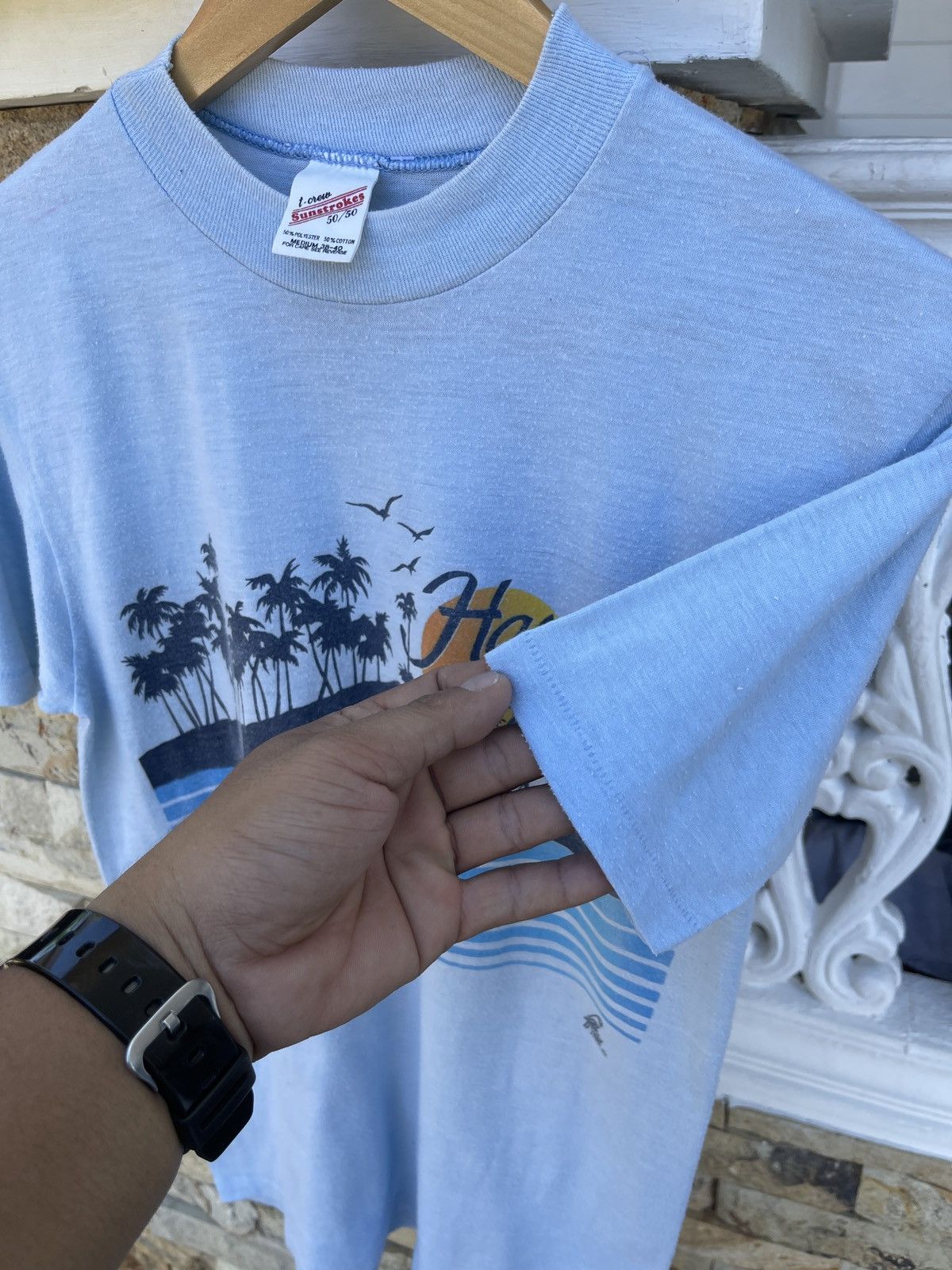 Vintage LastDrop🔥Rare🔥Vintage 70s HAWAII Polytees Sunstrokes T-Shirt Size US M / EU 48-50 / 2 - 7 Thumbnail