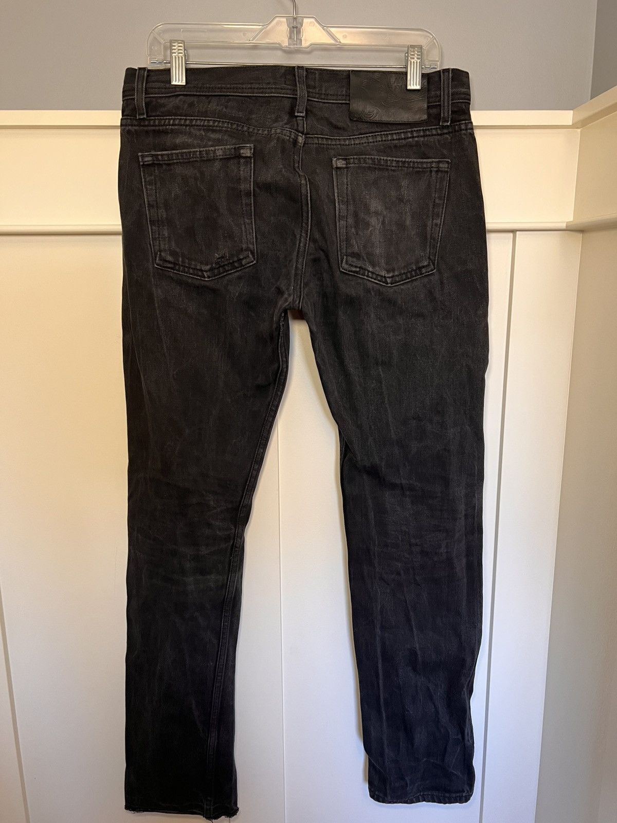 Naked & Famous Vintage Naked & Famous black raw selvedge denim slim jeans Size US 33 - 2 Thumbnail