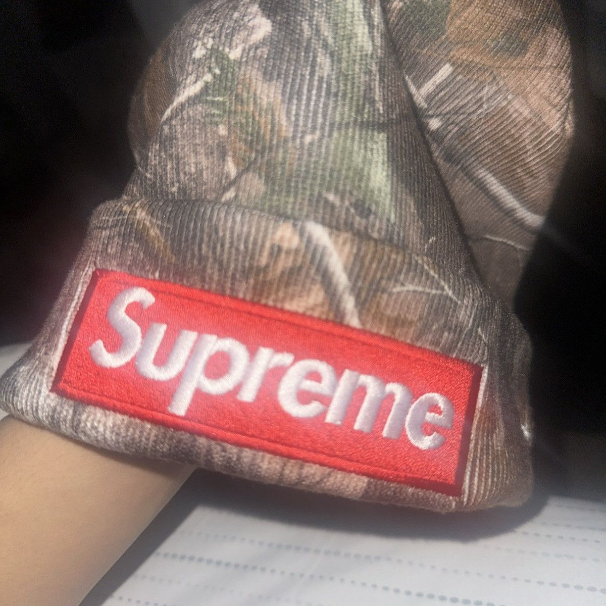 New Era × Supreme Supreme BOGO Camo Beanie Size ONE SIZE - 6 Thumbnail