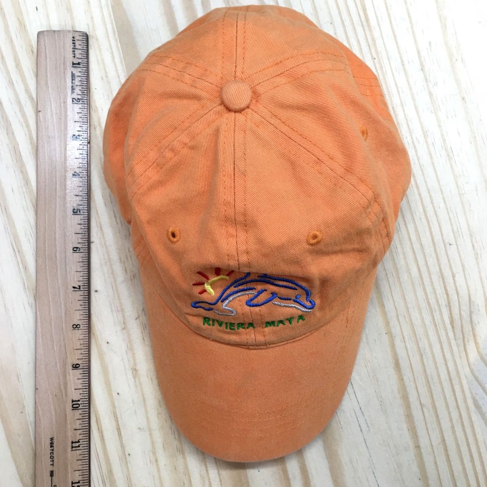 Vintage Riviera Maya Baseball Cap Orange OS Adjustable Curved Brim Embroidered Logo Mens Size ONE SIZE - 4 Thumbnail