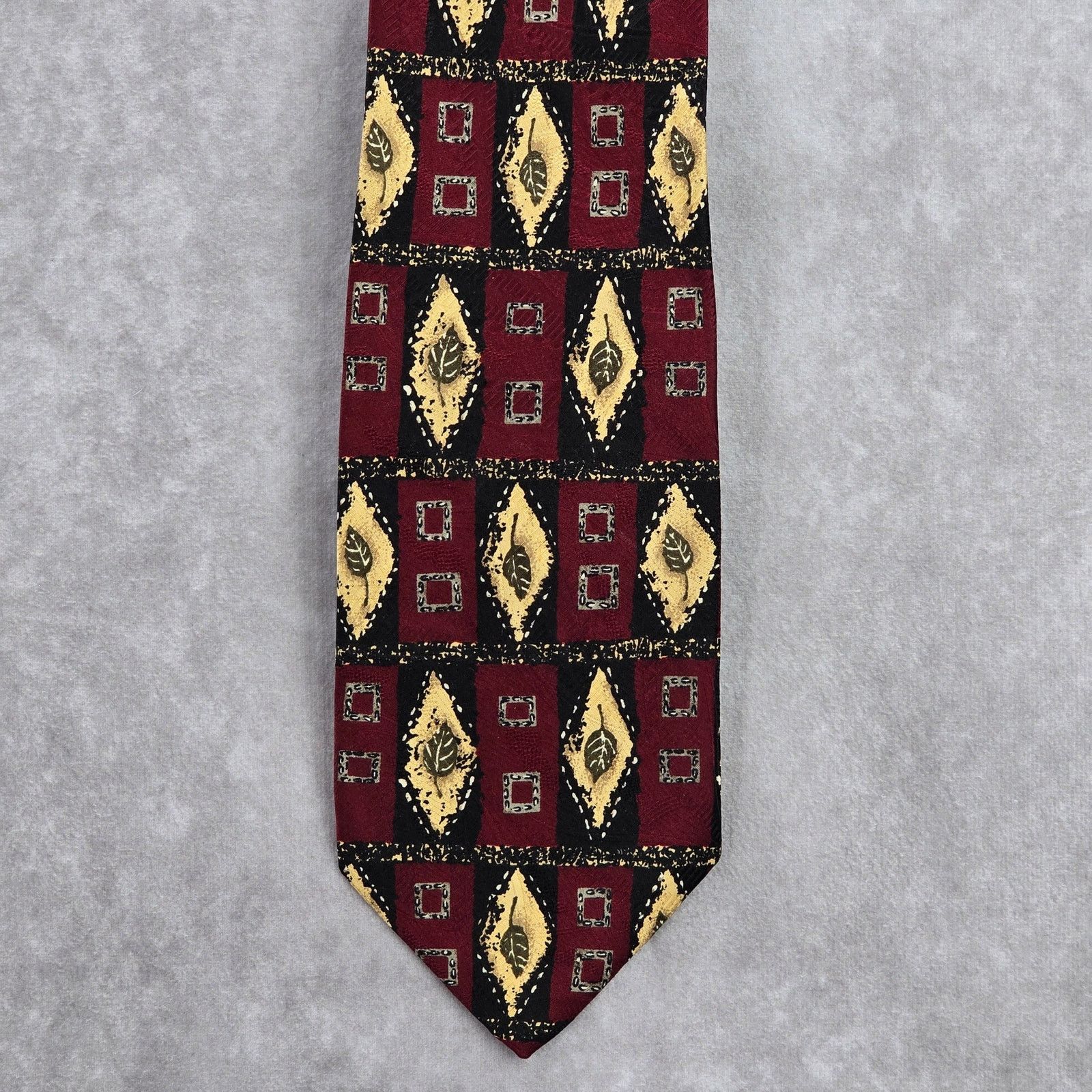 Robert Talbott Robert Talbott Nordstrom Leaf Red Gold Silk Italy Neck Tie Size 28 - 1 Thumbnail