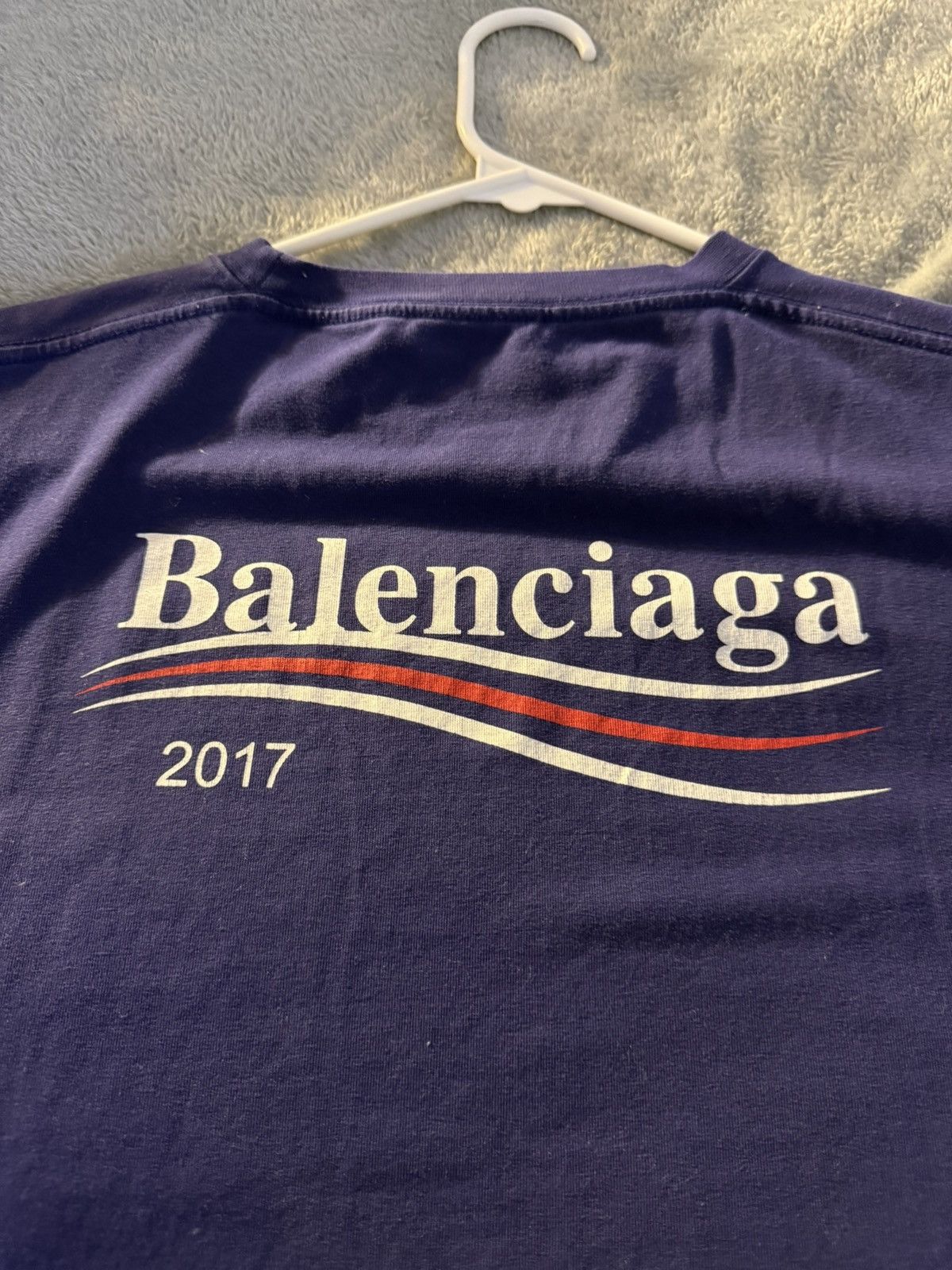 Balenciaga Blue Balenciaga 2017 Campaign Logo Tee Oversized Size US S / EU 44-46 / 1 - 2 Thumbnail